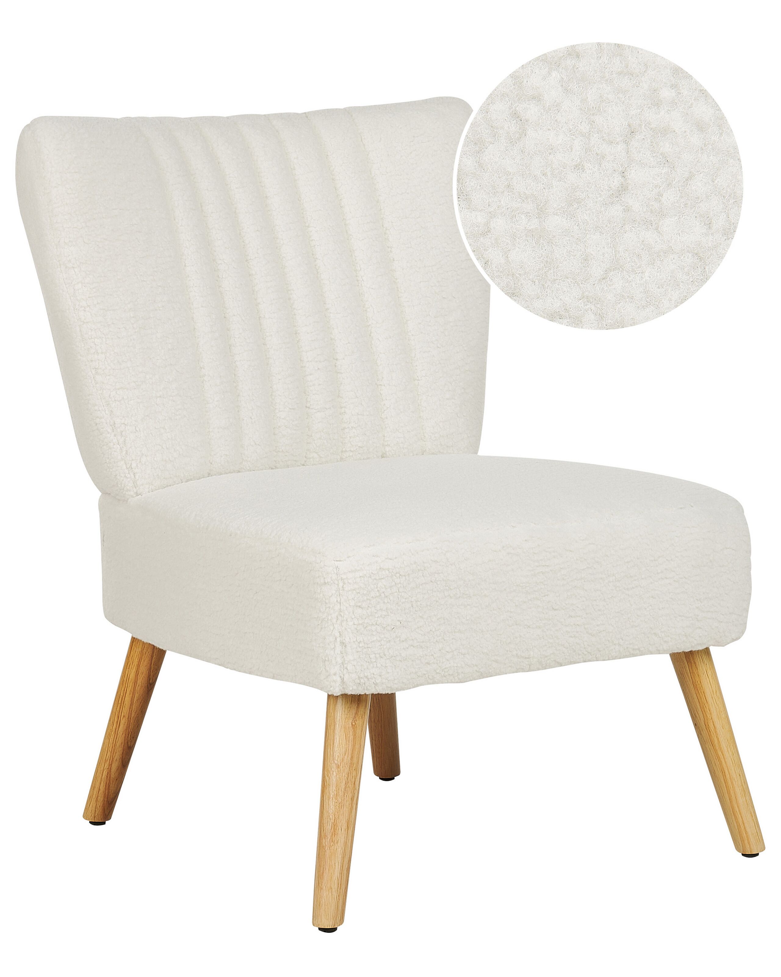Boucle Armchair White VAASA - Gemini Interiors