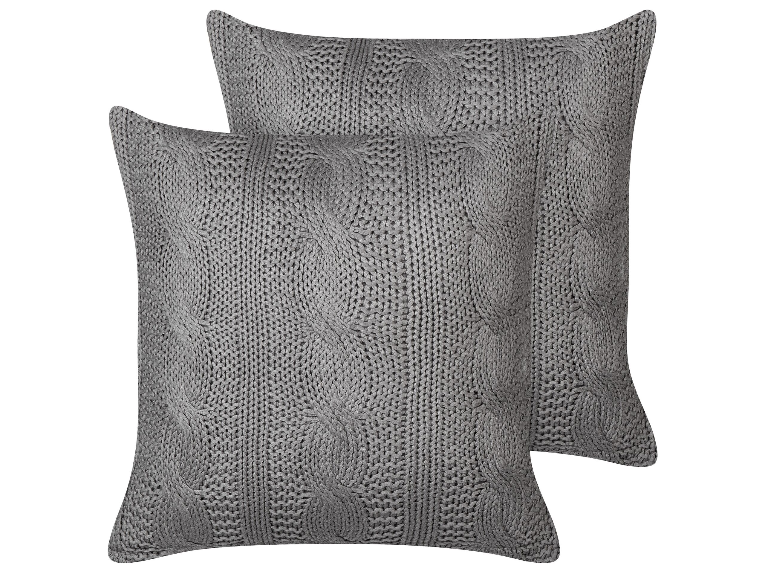 Set of 2 Cotton Cushions 45x45cm Grey - Gemini Interiors