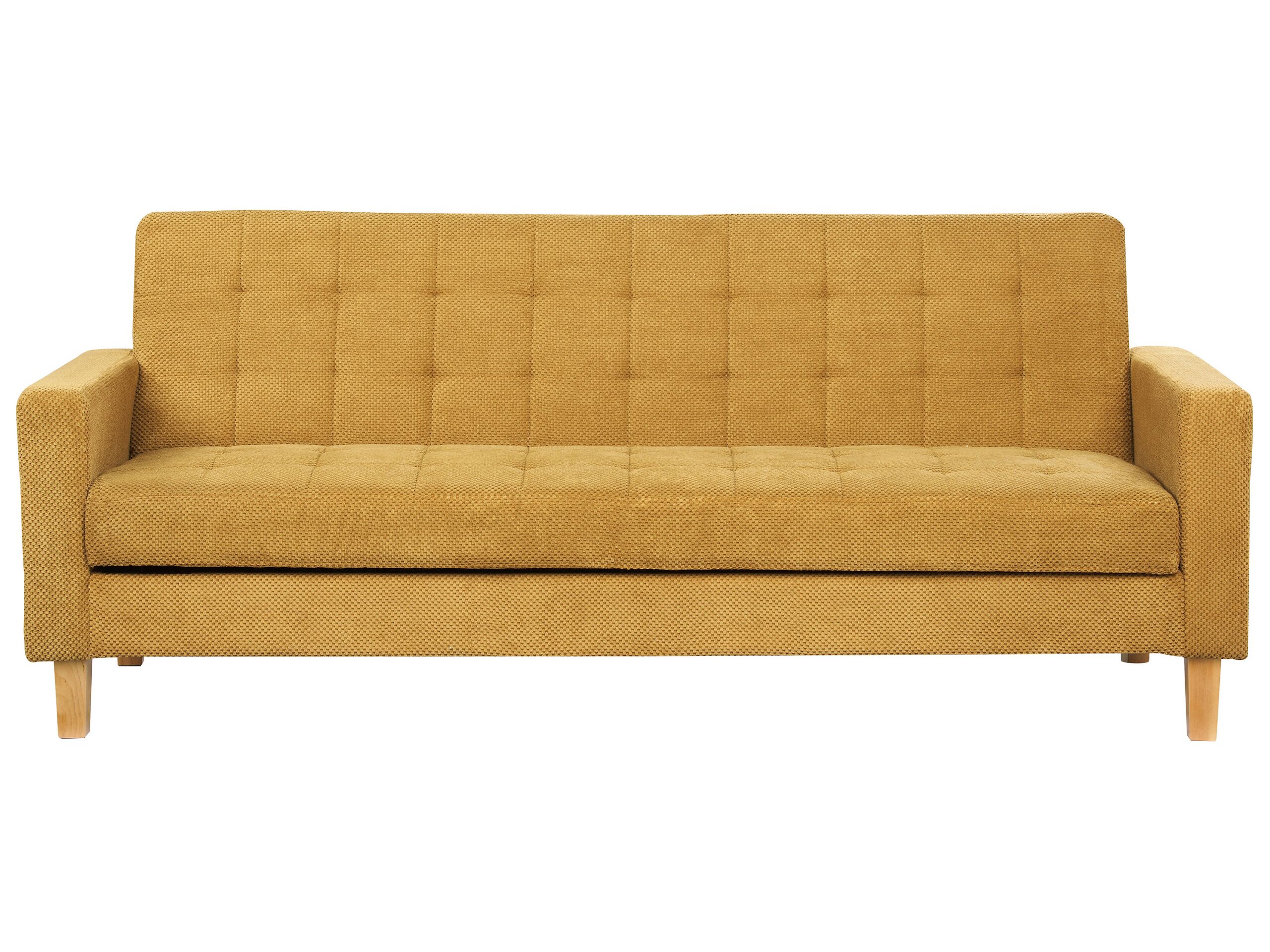 Fabric Sofa Bed Yellow VEHKOO - Gemini Interiors