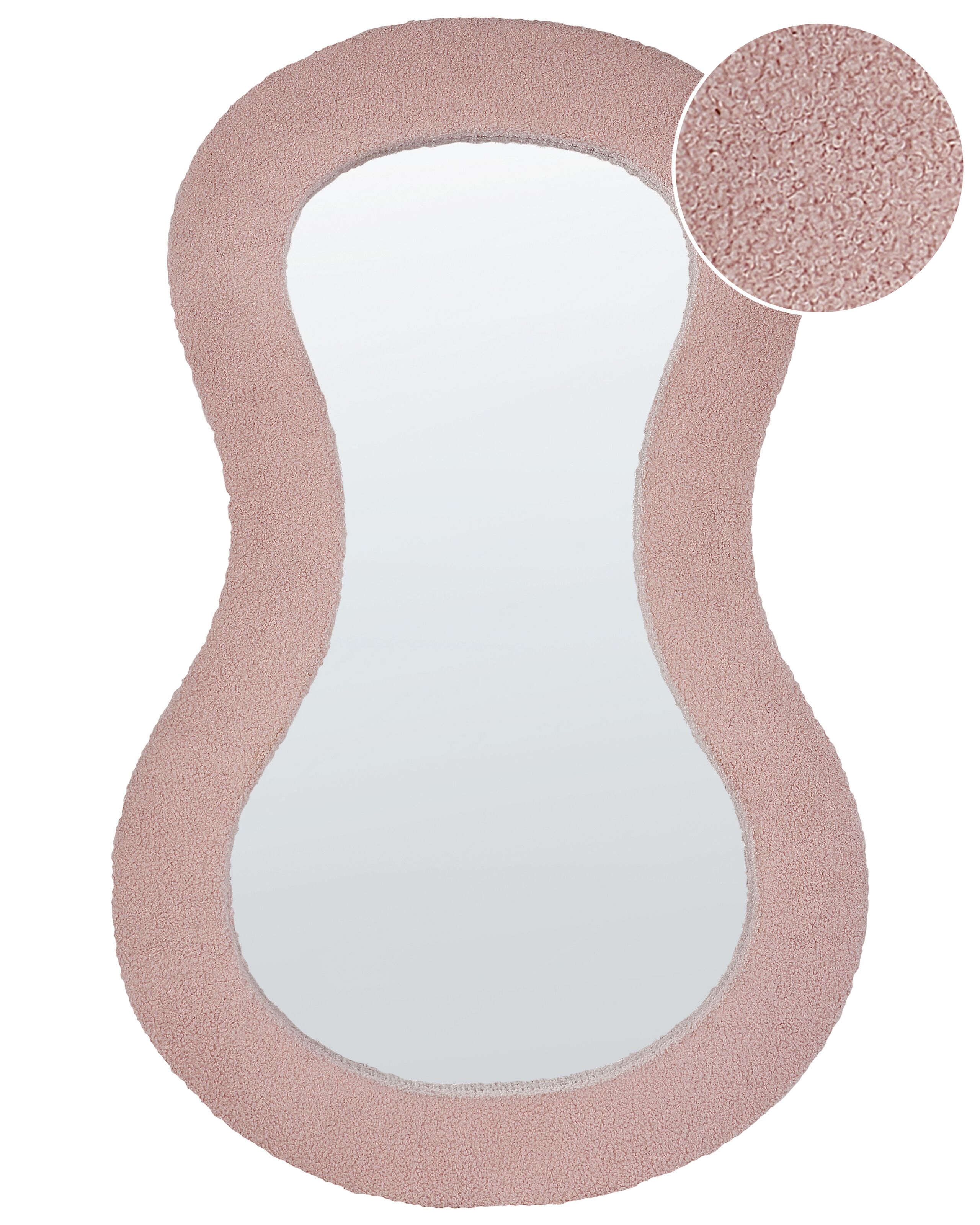 Boucle Wall Mirror 70x112cm Pink - Gemini Interiors