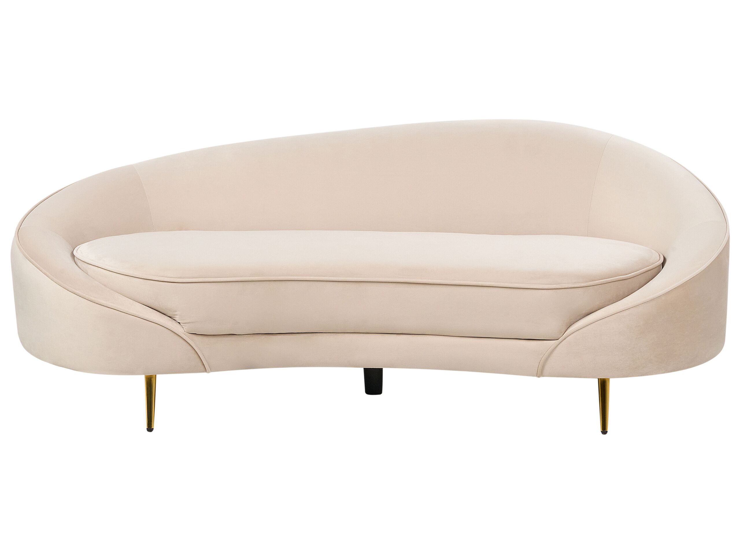 Velvet Sofa Beige SAVAR - Gemini Interiors