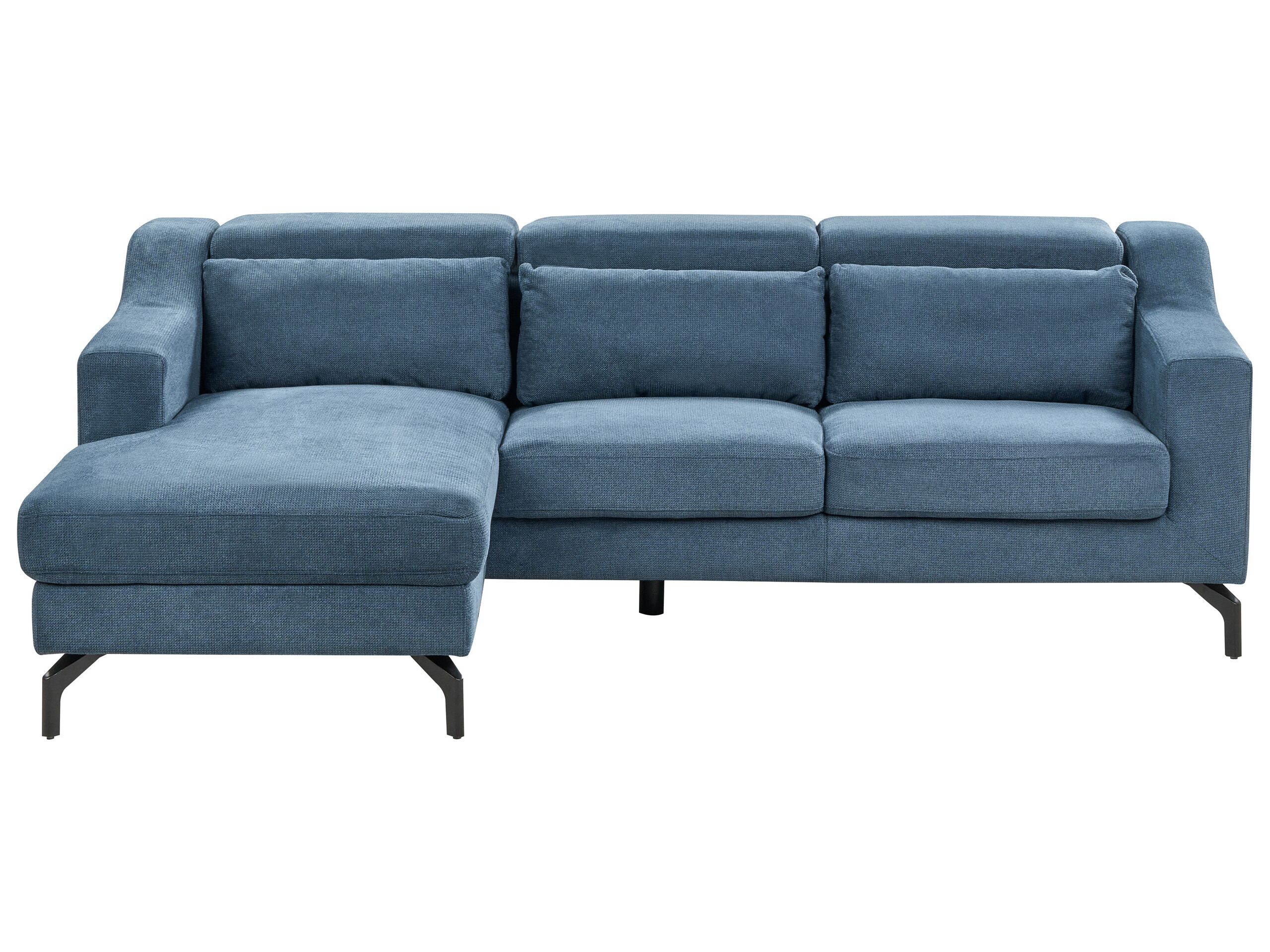 Right Hand Fabric Corner Sofa Blue GLOSLI - Gemini Interiors