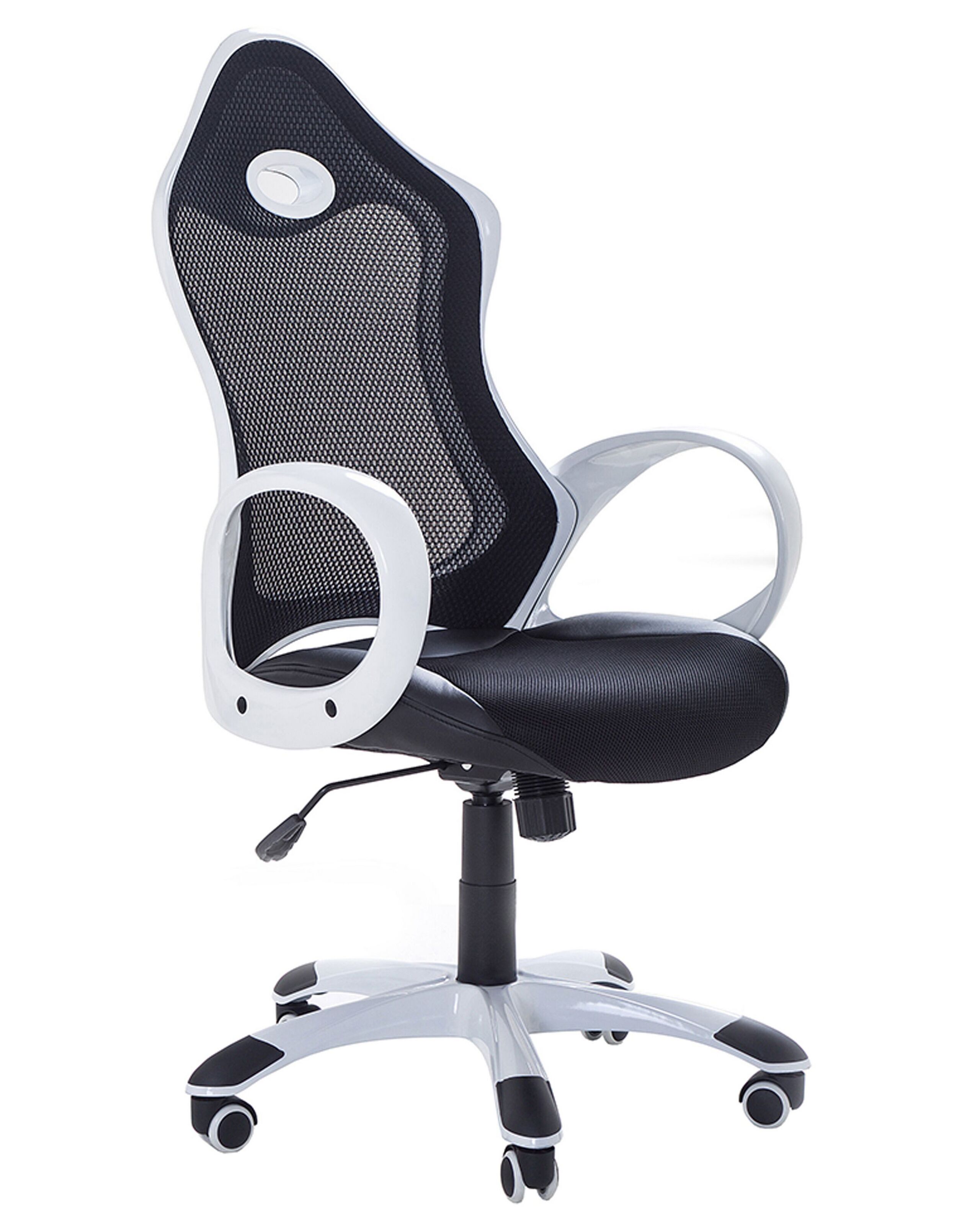 Swivel Office Chair Black and White iCHAIR - Gemini Interiors