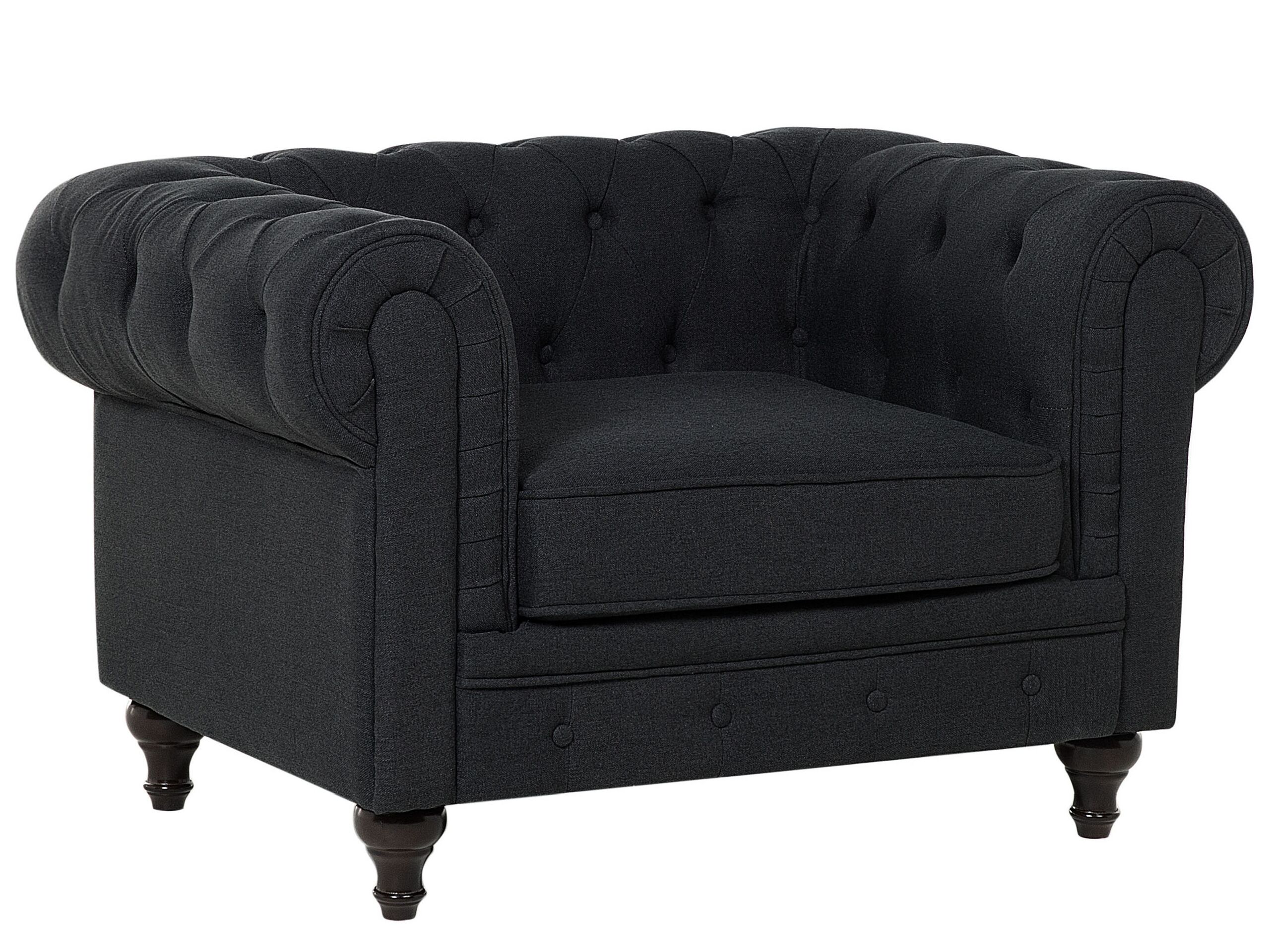 Fabric Armchair Graphite Grey CHESTERFIELD - Gemini Interiors