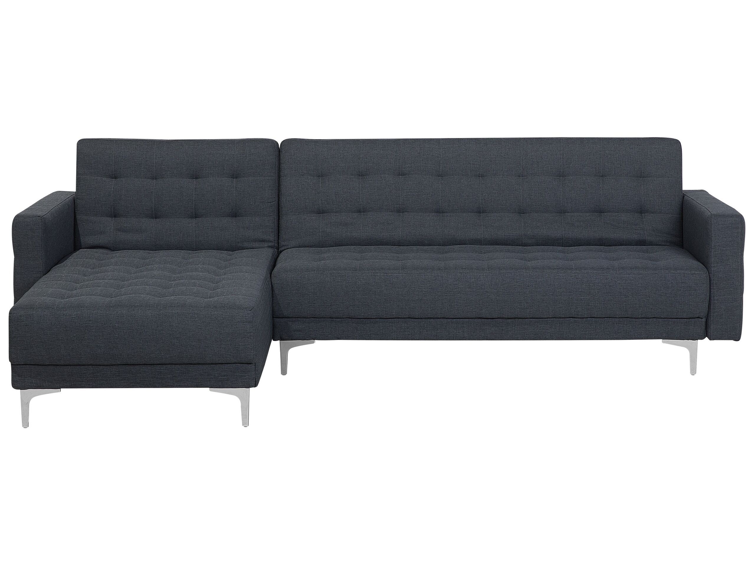 Right Hand Fabric Corner Sofa Dark Grey ABERDEEN - Gemini Interiors