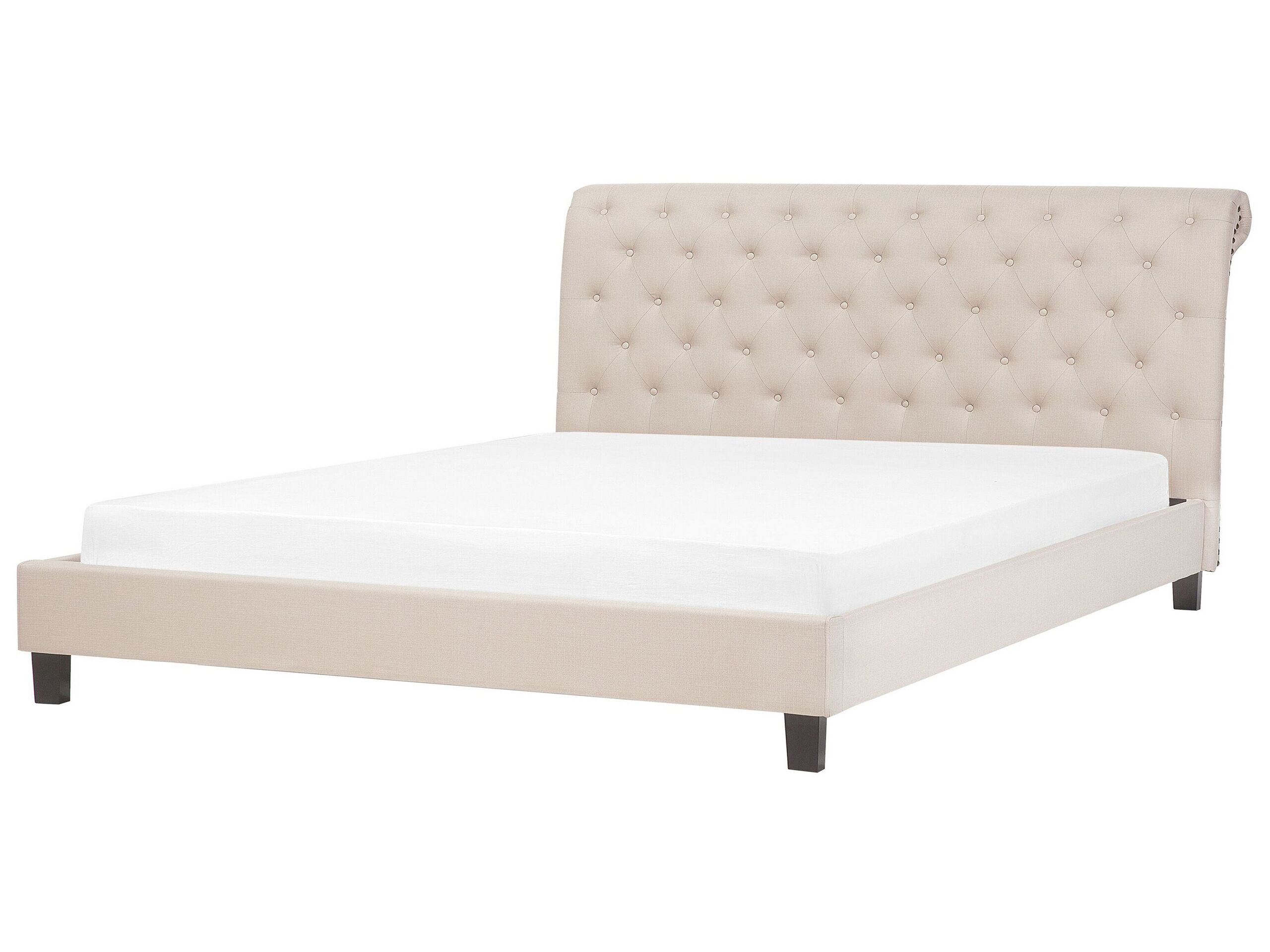 Fabric EU Super King Size Bed Beige REIMS - Gemini Interiors