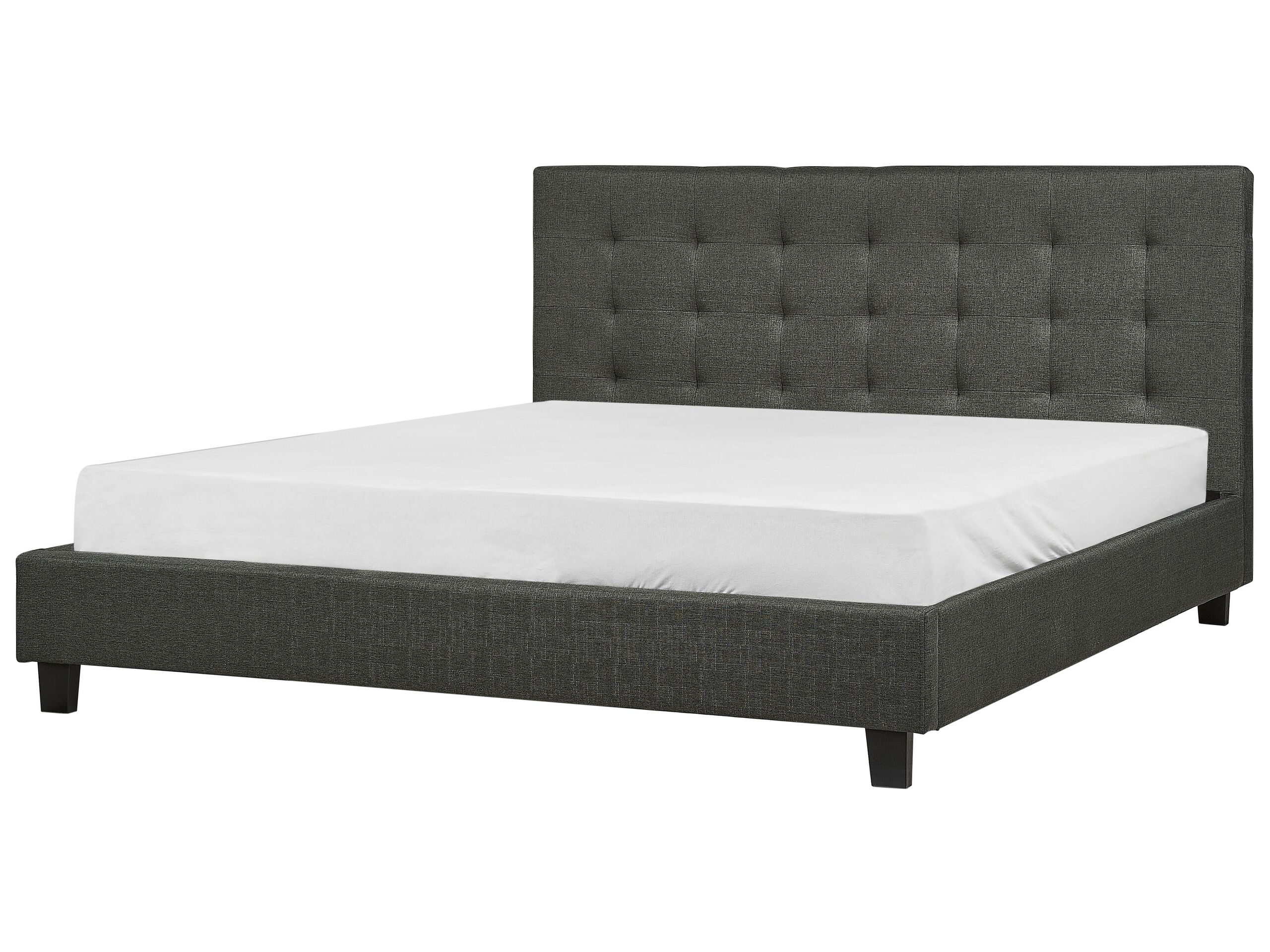 Fabric EU Super King Size Bed Grey LA ROCHELLE - Gemini Interiors