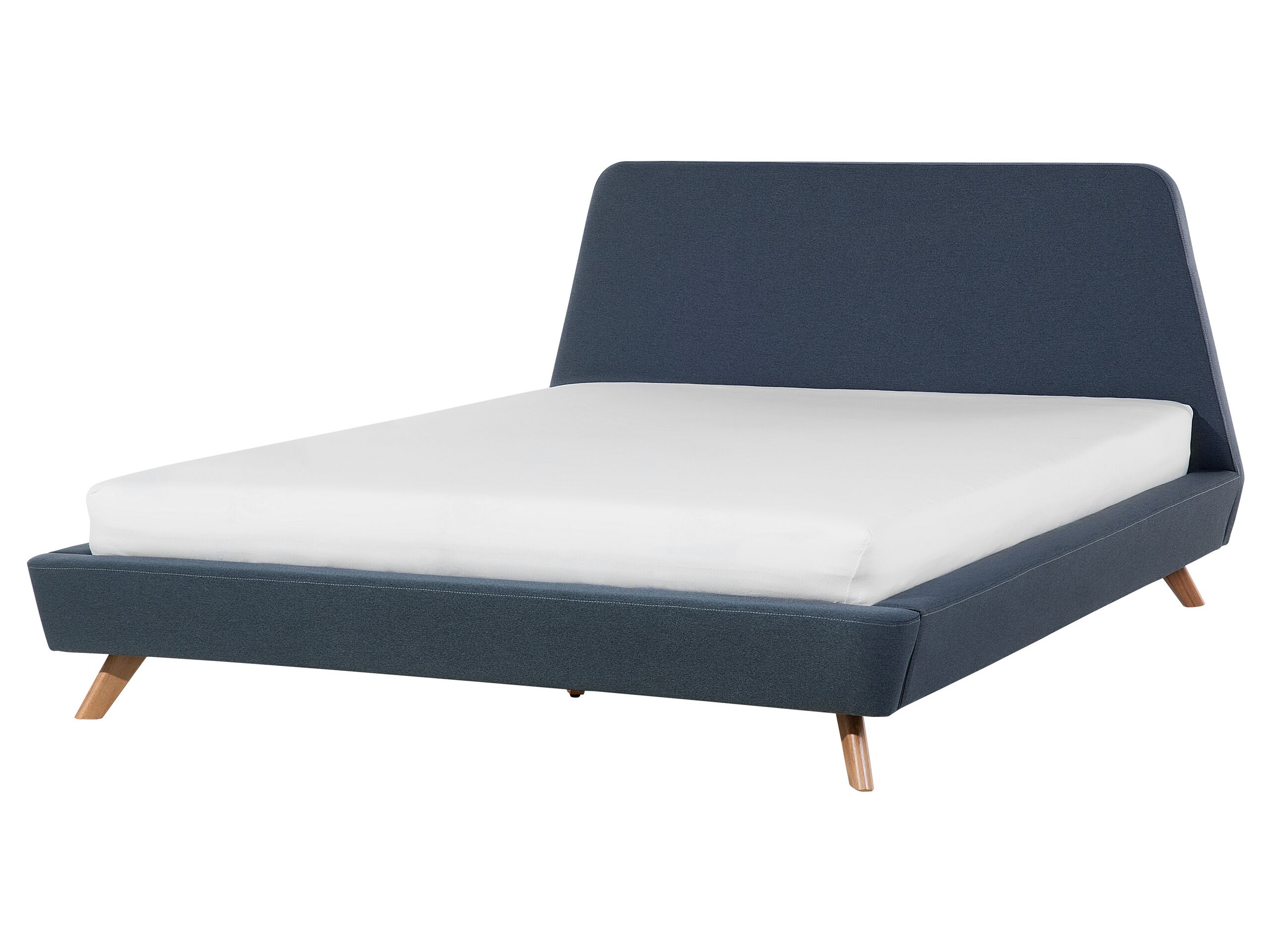 Fabric EU King Size Bed Blue VIENNE - Gemini Interiors
