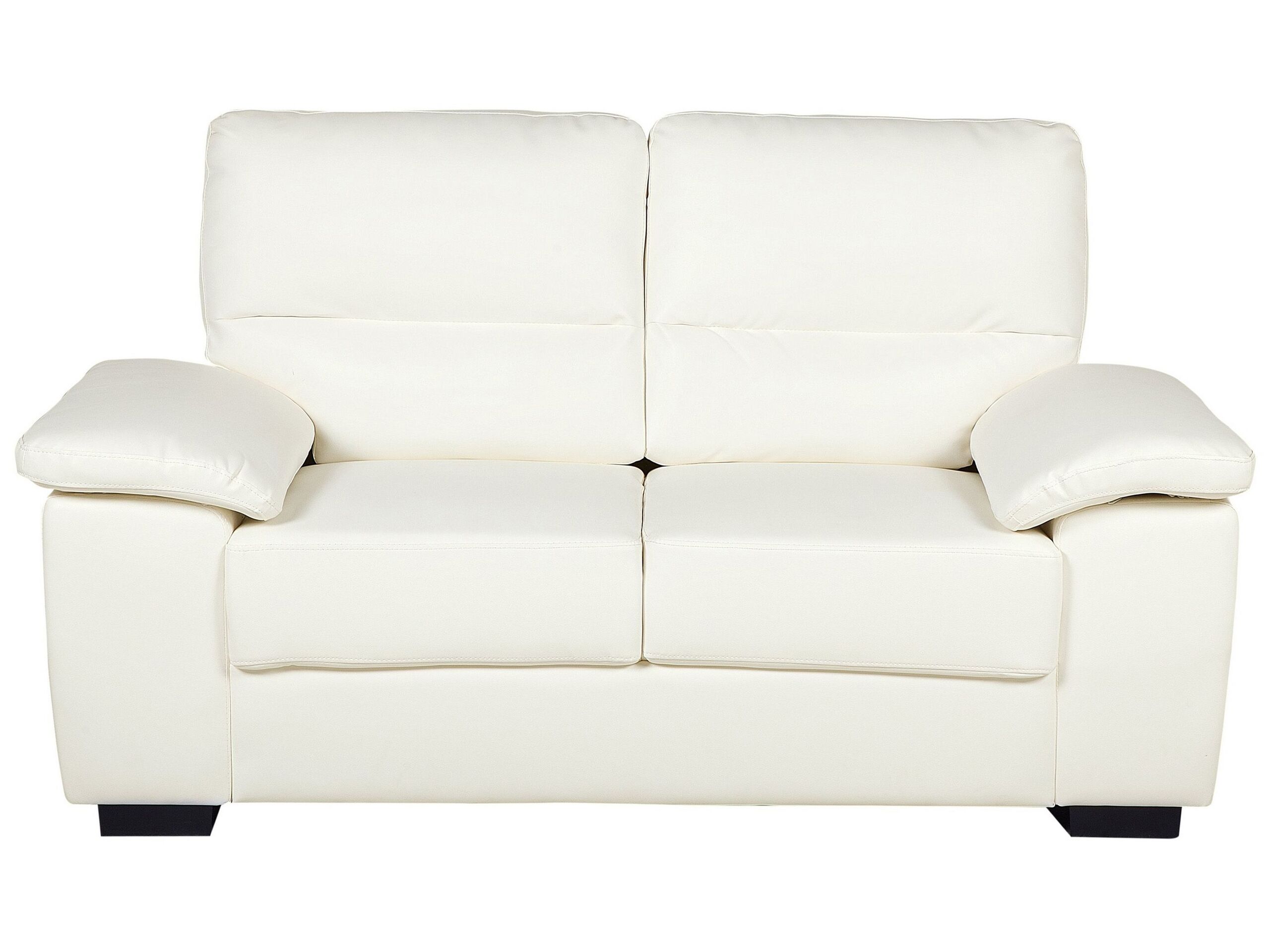 2 Seater Faux Leather Sofa Cream VOGAR - Gemini Interiors