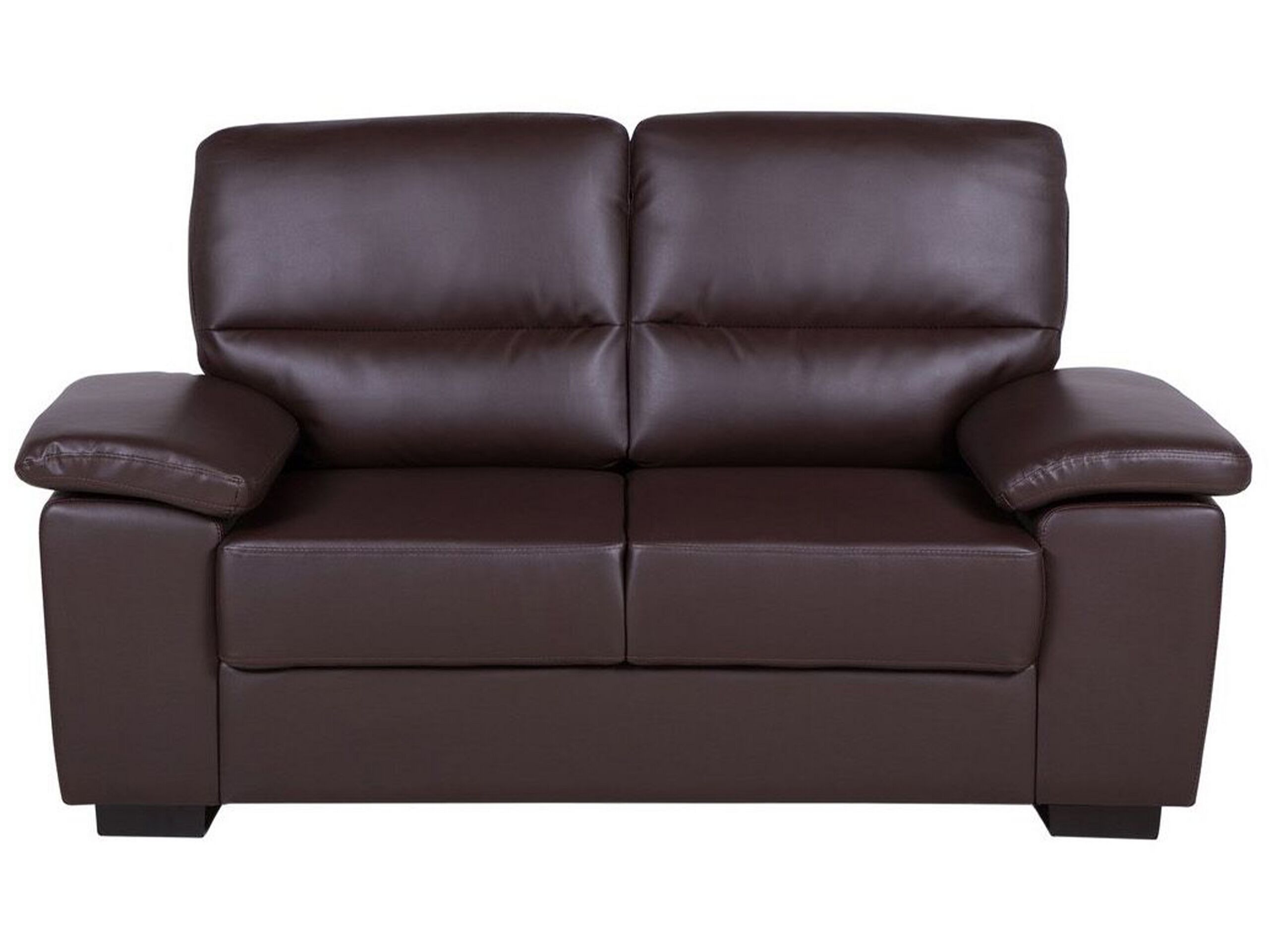 2 Seater Faux Leather Sofa Brown VOGAR - Gemini Interiors