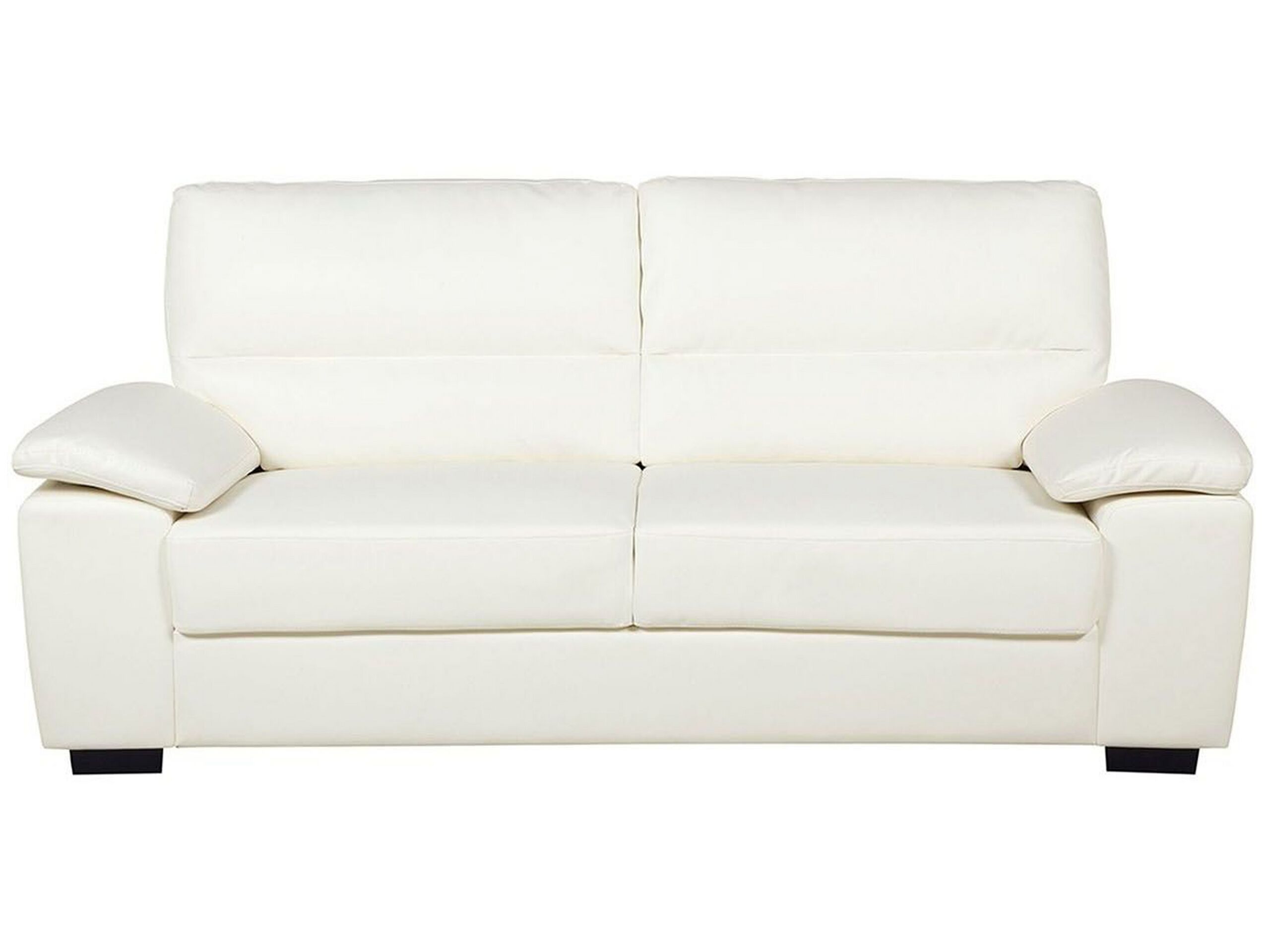 3 Seater Faux Leather Sofa Cream VOGAR - Gemini Interiors