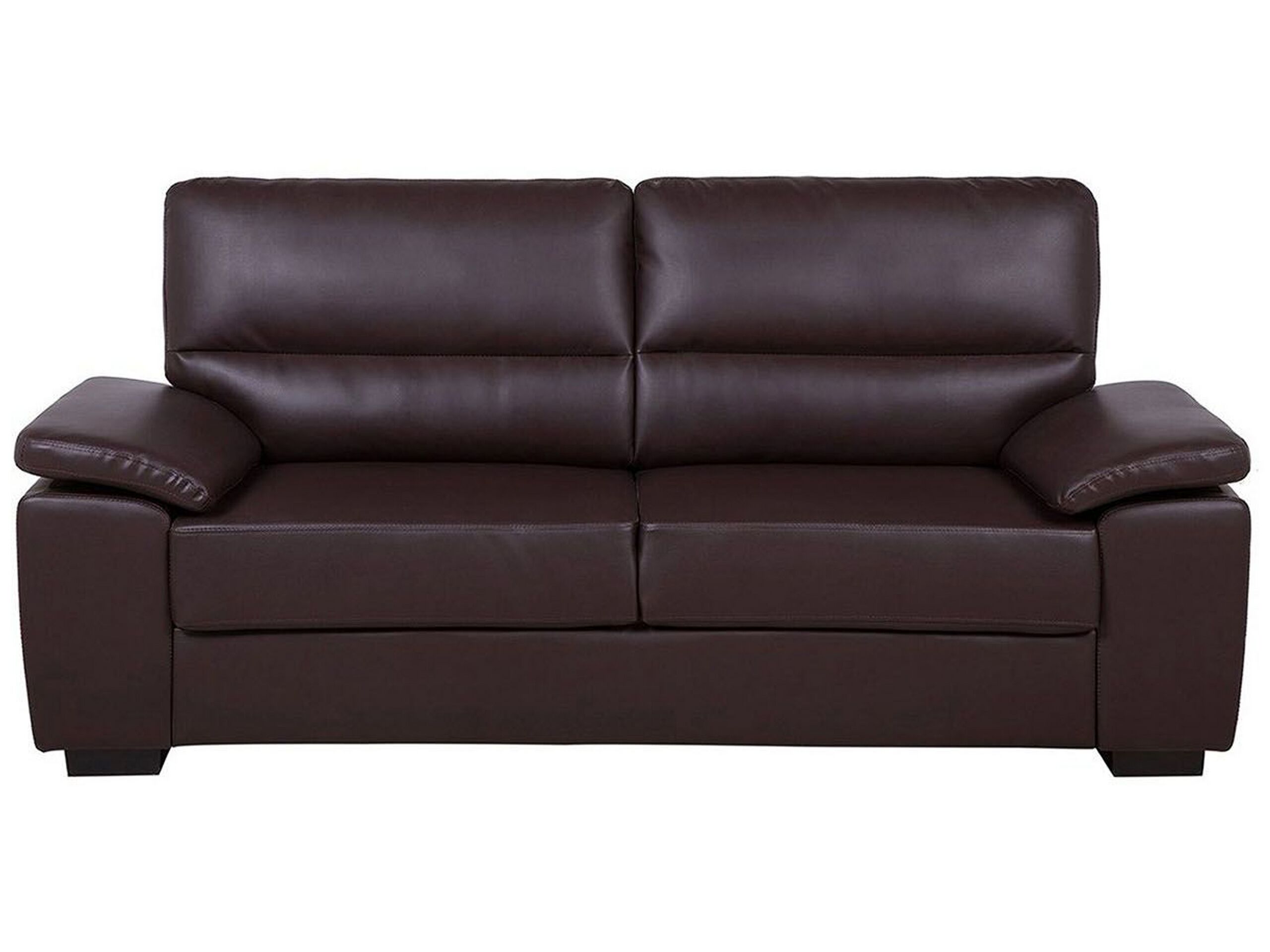 3 Seater Faux Leather Sofa Brown VOGAR - Gemini Interiors
