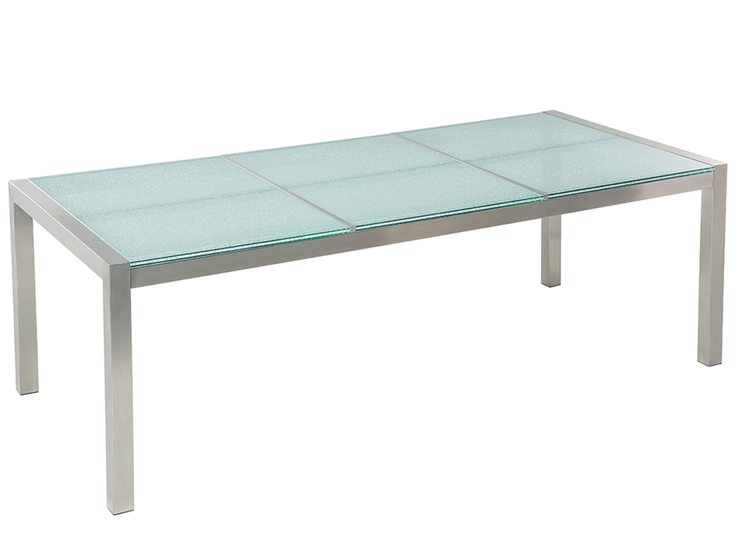 Garden Dining Table Cracked Glass Top 220 x 100 cm GROSSETO - Gemini Interiors