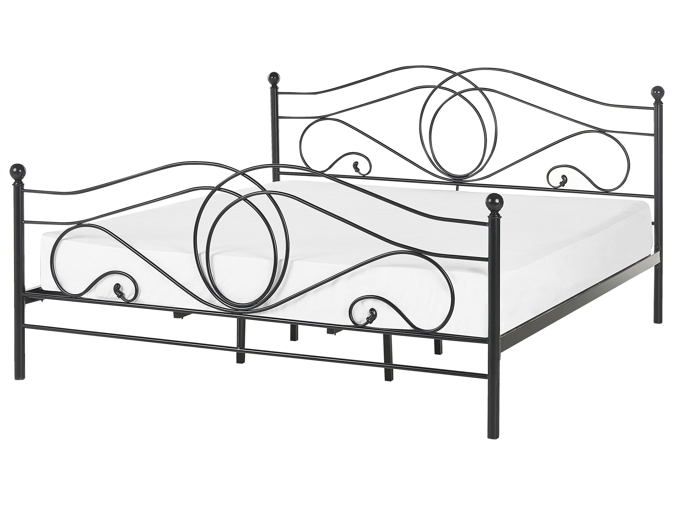 Metal EU Super King Bed Black LYRA - Gemini Interiors