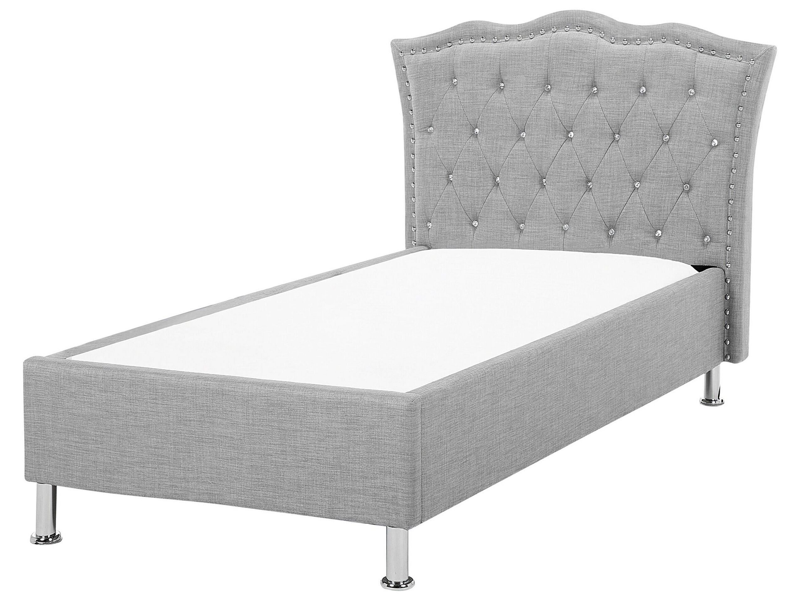 Fabric EU Single Size Bed Grey METZ - Gemini Interiors