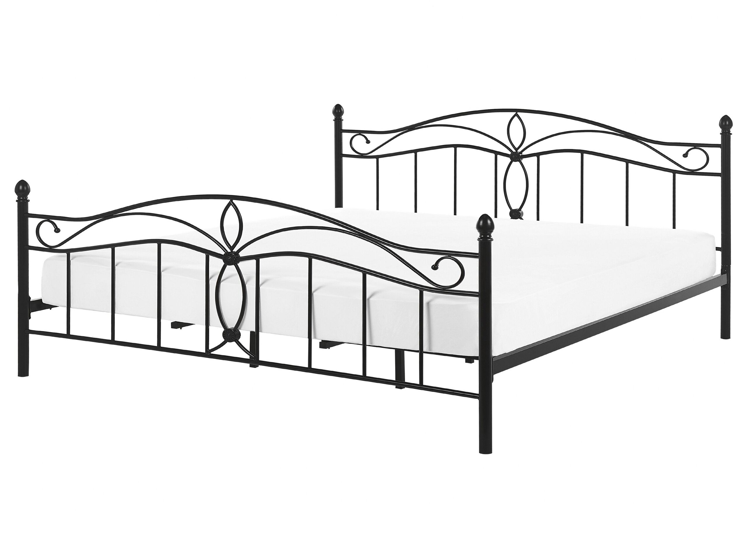 Metal EU King Size Bed Black ANTLIA - Gemini Interiors