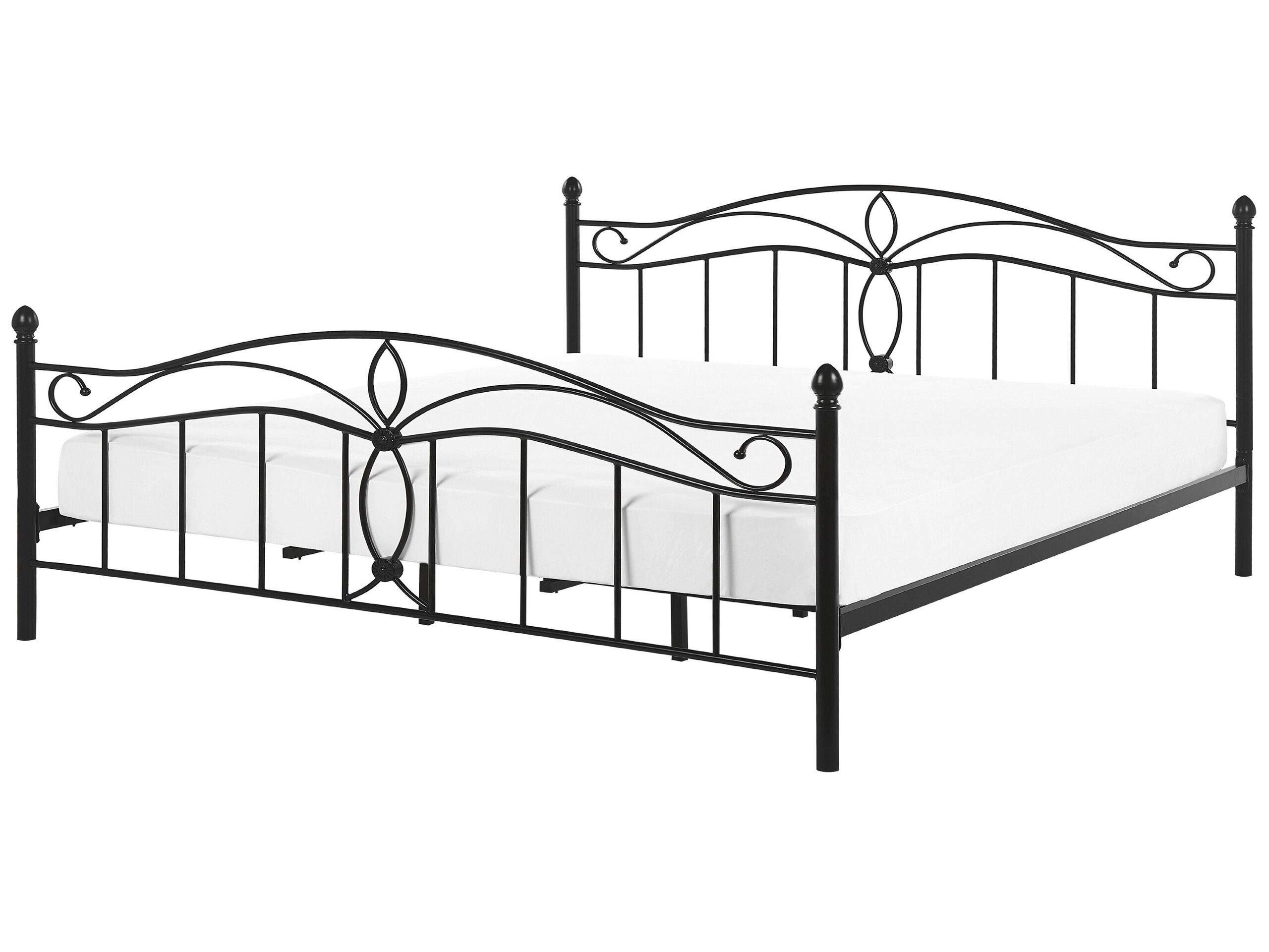 Metal EU Super King Size Bed Black ANTLIA - Gemini Interiors