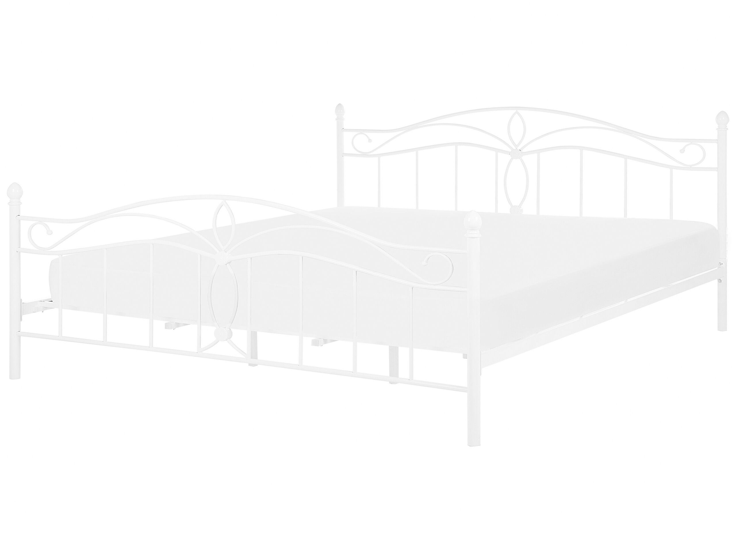 Metal EU Super King Size Bed White ANTLIA - Gemini Interiors