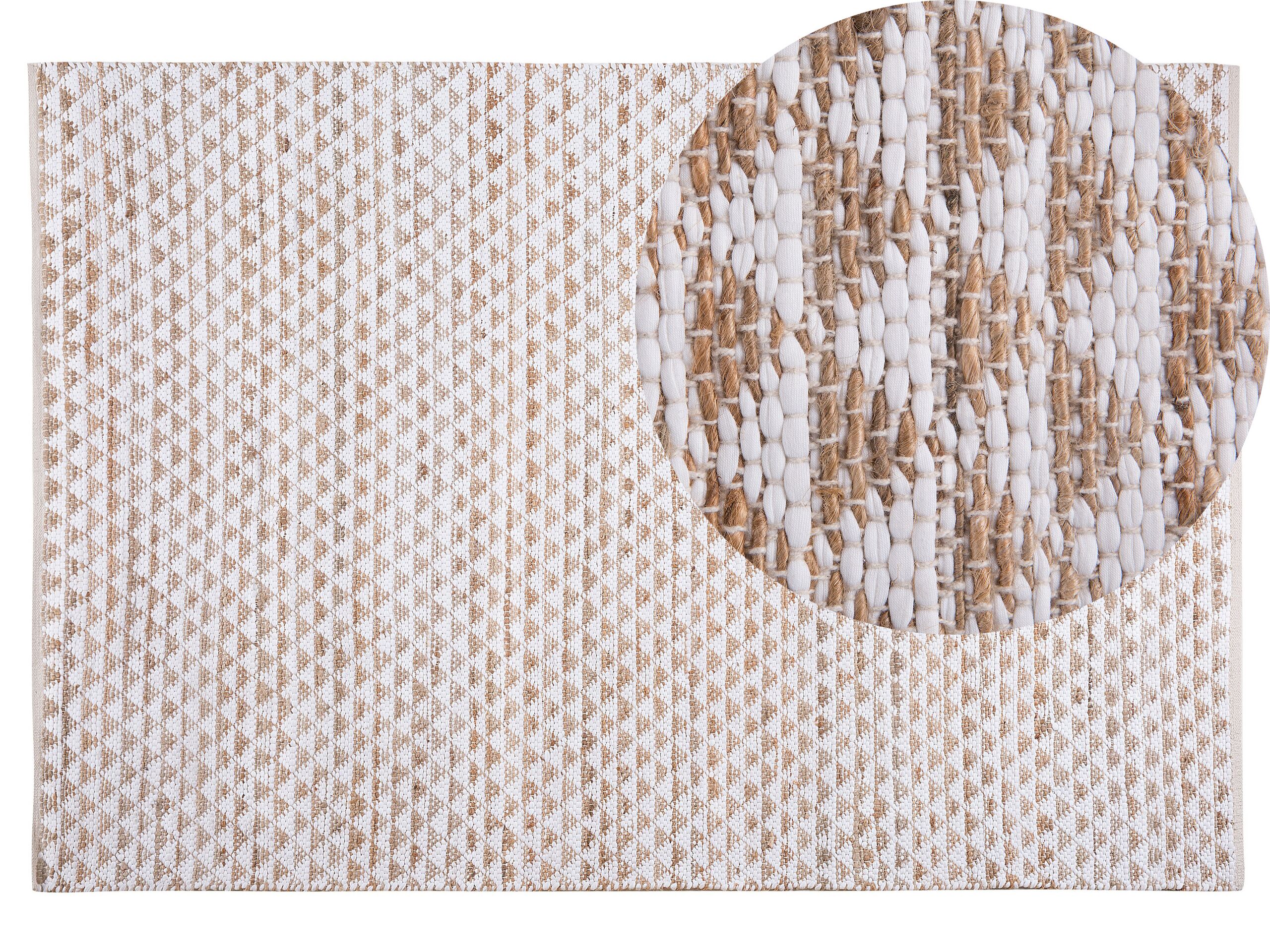 Cotton Area Rug 140x200cm Beige - Gemini Interiors