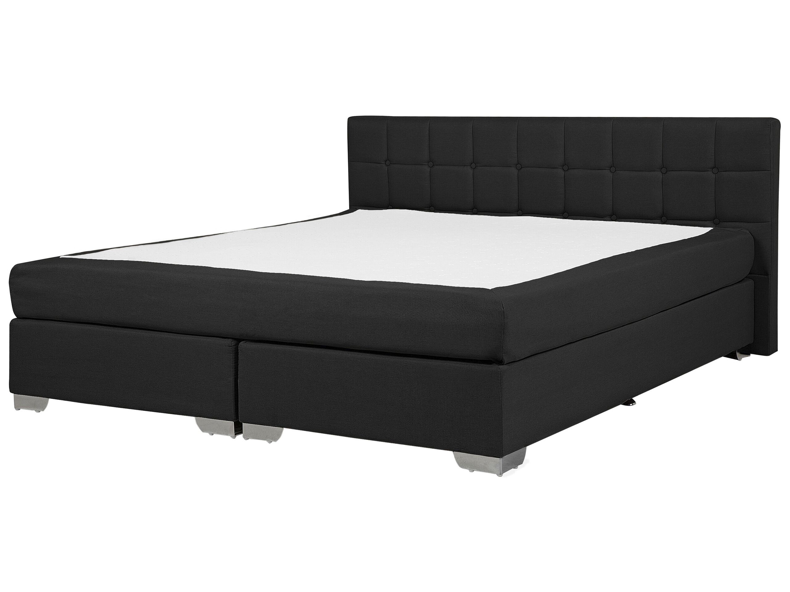 Fabric EU Super King Size Divan Bed Black ADMIRAL - Gemini Interiors