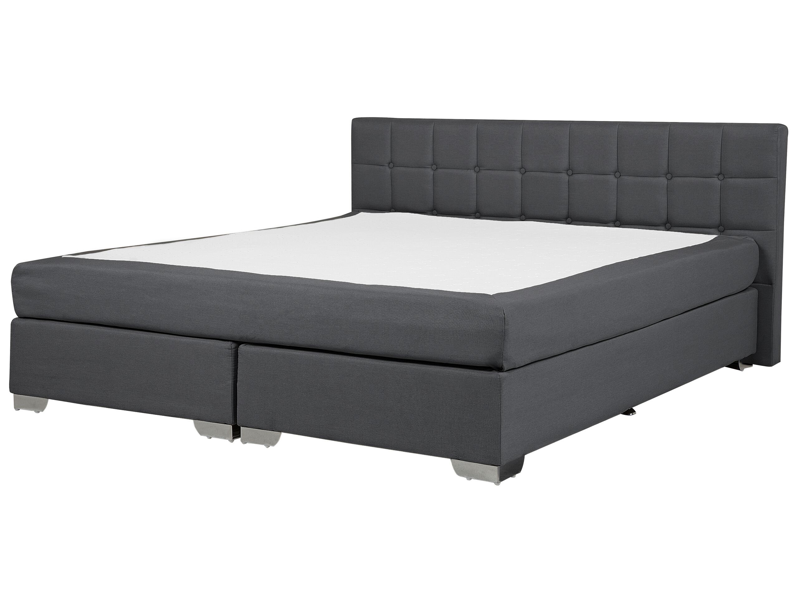 Fabric EU Super King Size Divan Bed Dark Grey ADMIRAL - Gemini Interiors
