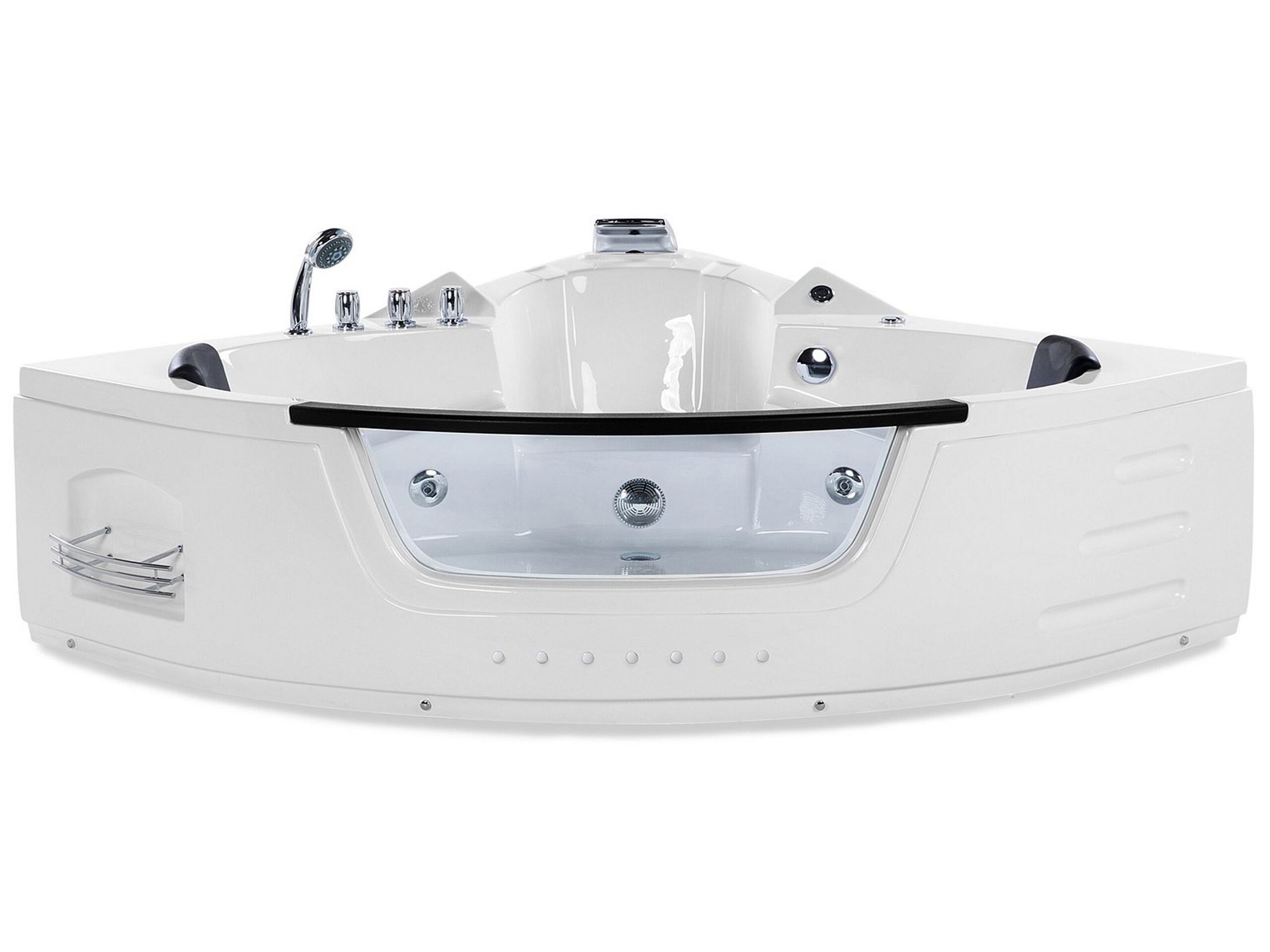 Whirlpool Corner Bath with LED 2140 x 1550 mm White MARTINICA - Gemini Interiors
