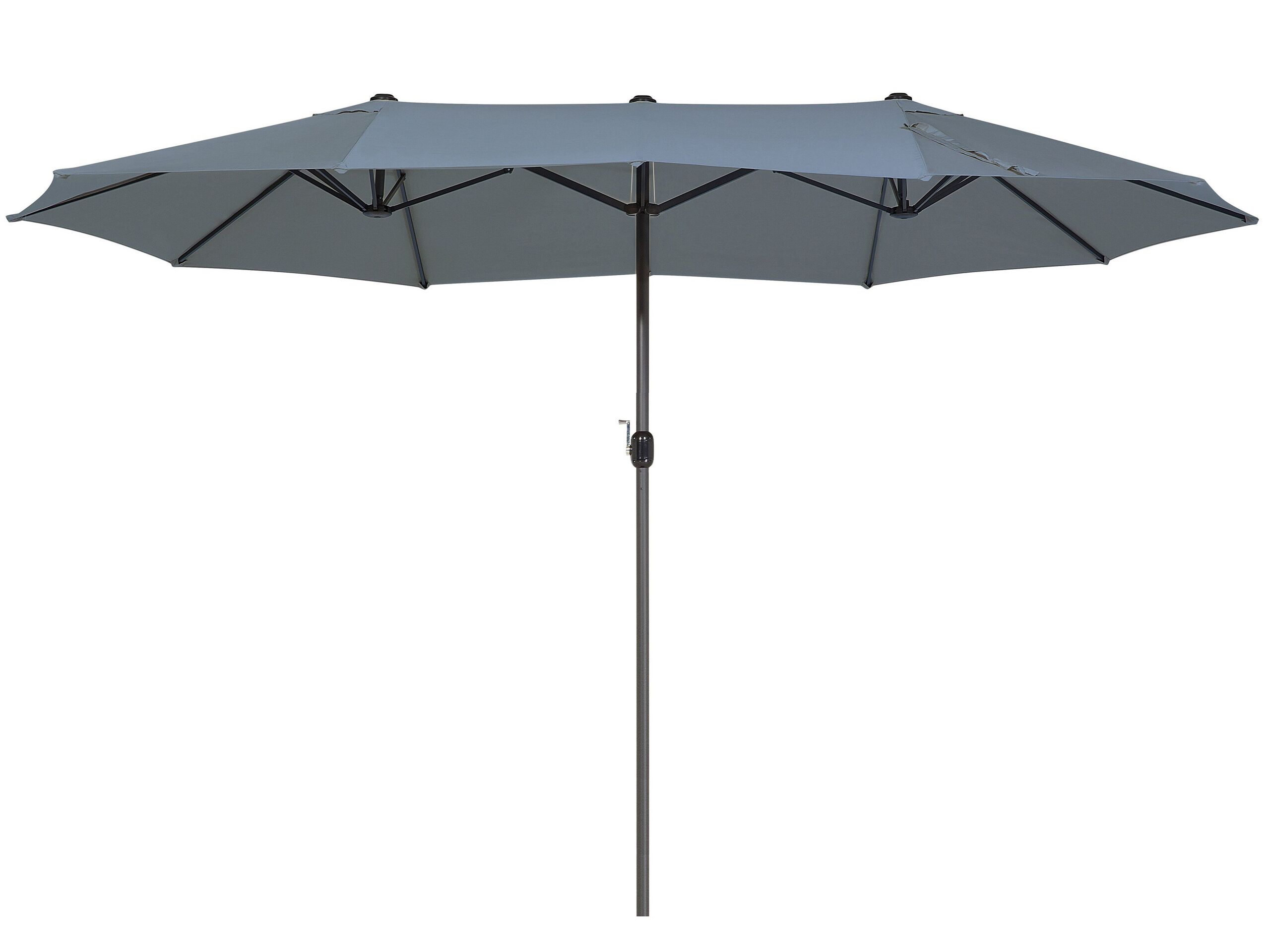 Double Canopy Garden Parasol 2.7 x 4.6 m Dark Grey SIBILLA - Gemini Interiors