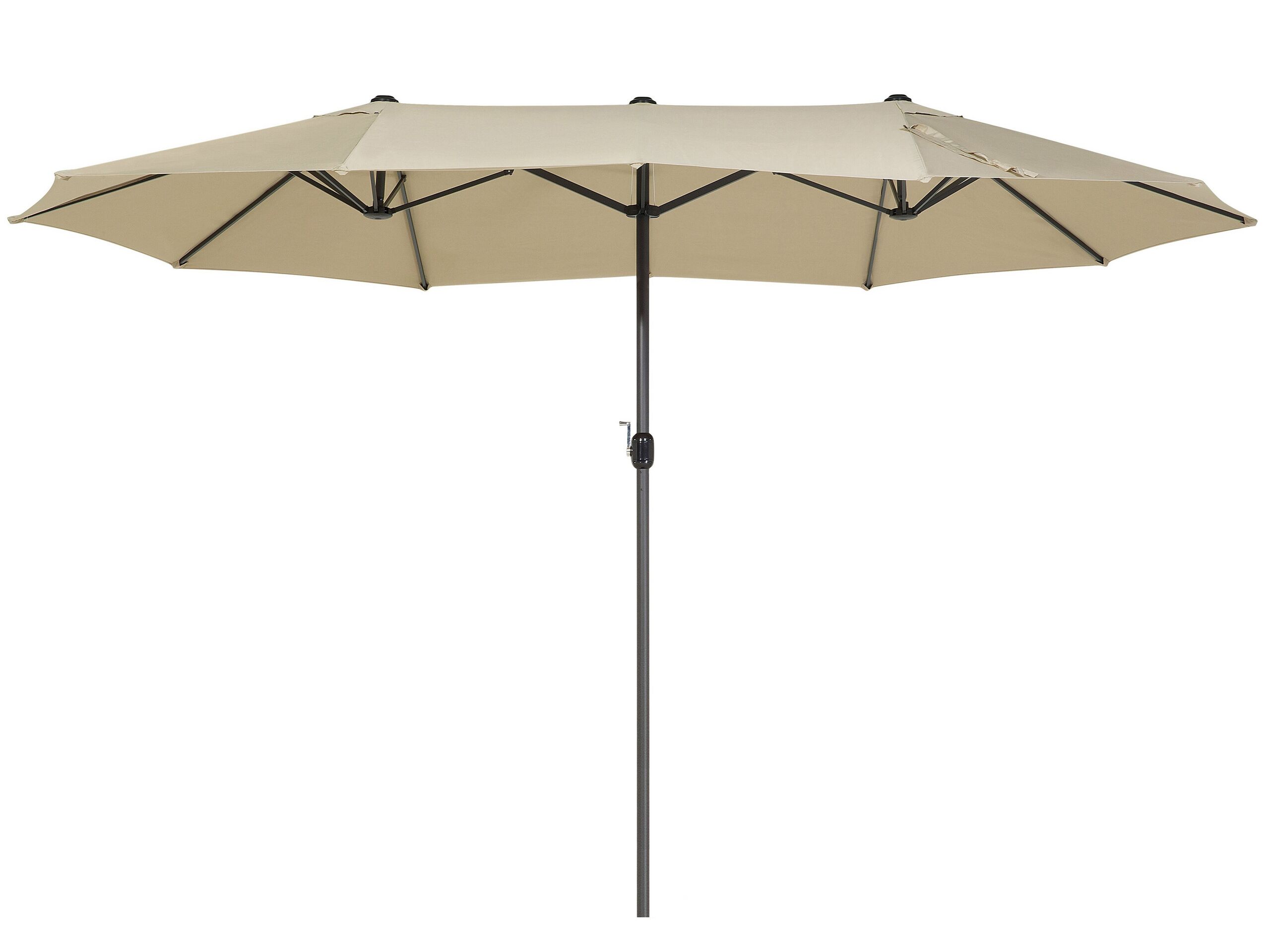 Double Canopy Garden Parasol 2.7 x 4.6 m Beige SIBILLA - Gemini Interiors