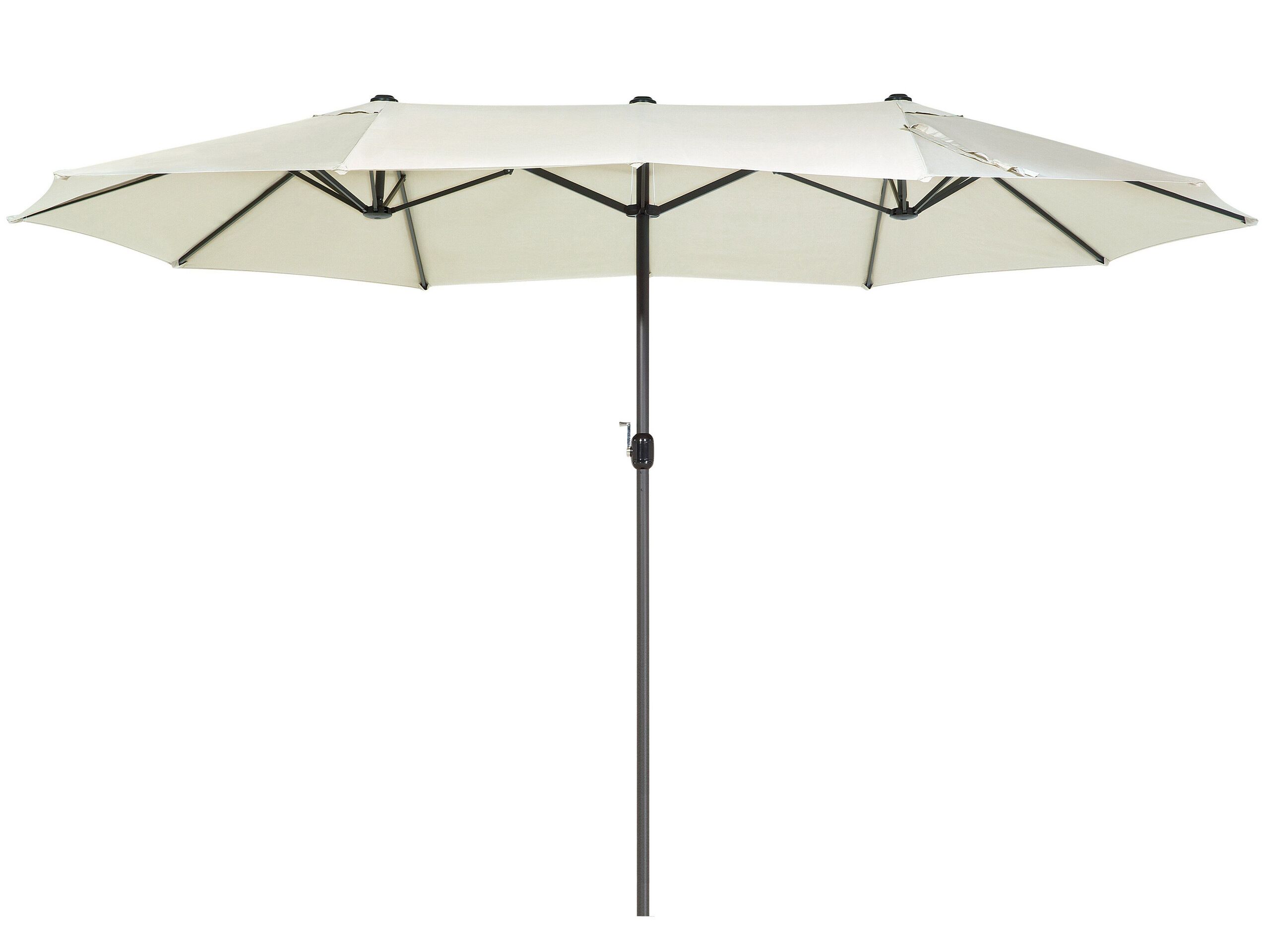 Double Canopy Garden Parasol 2.7 x 4.6 m Light Beige SIBILLA - Gemini Interiors