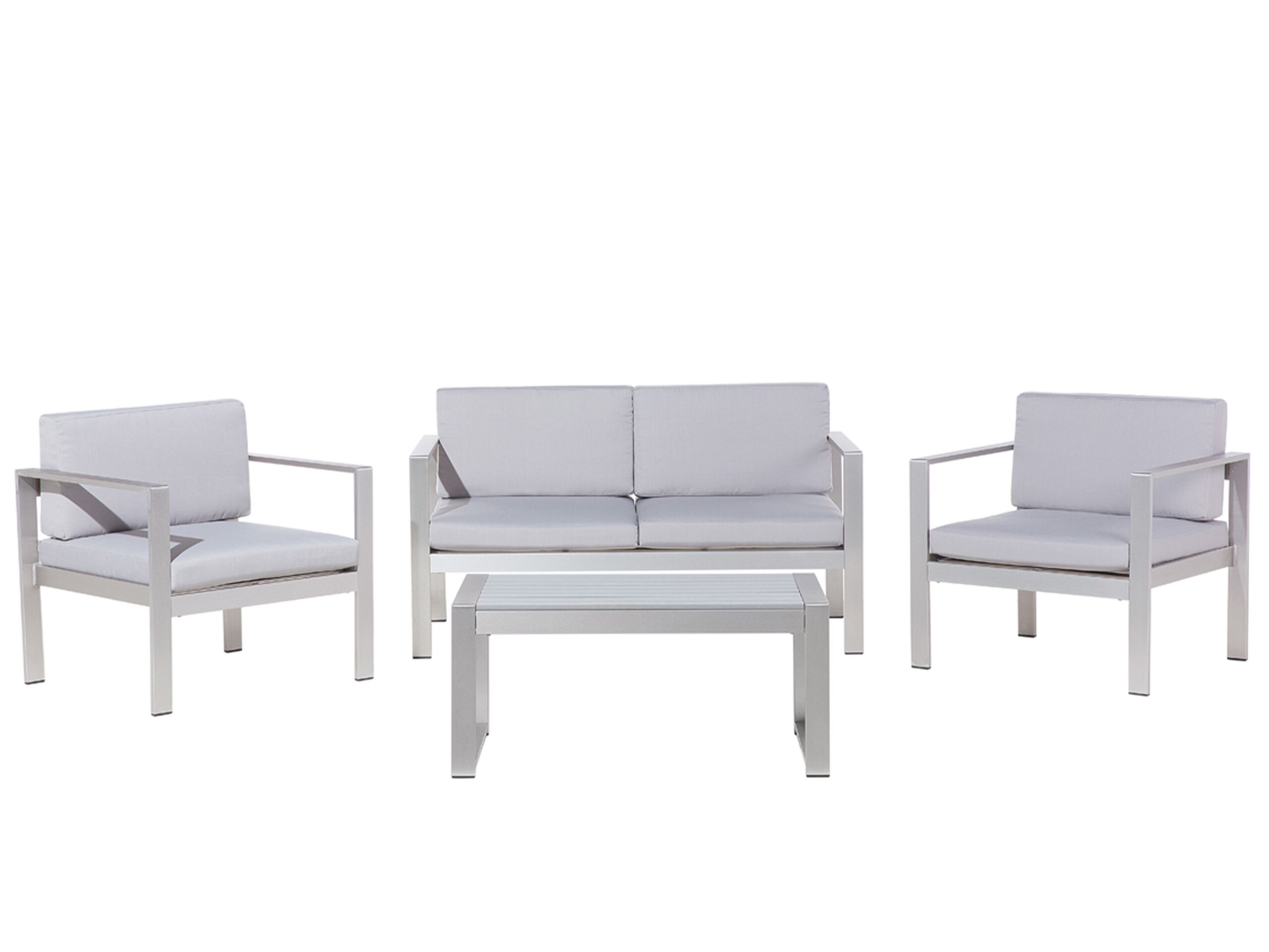 4 Seater Aluminium Garden Sofa Set Grey SALERNO - Gemini Interiors