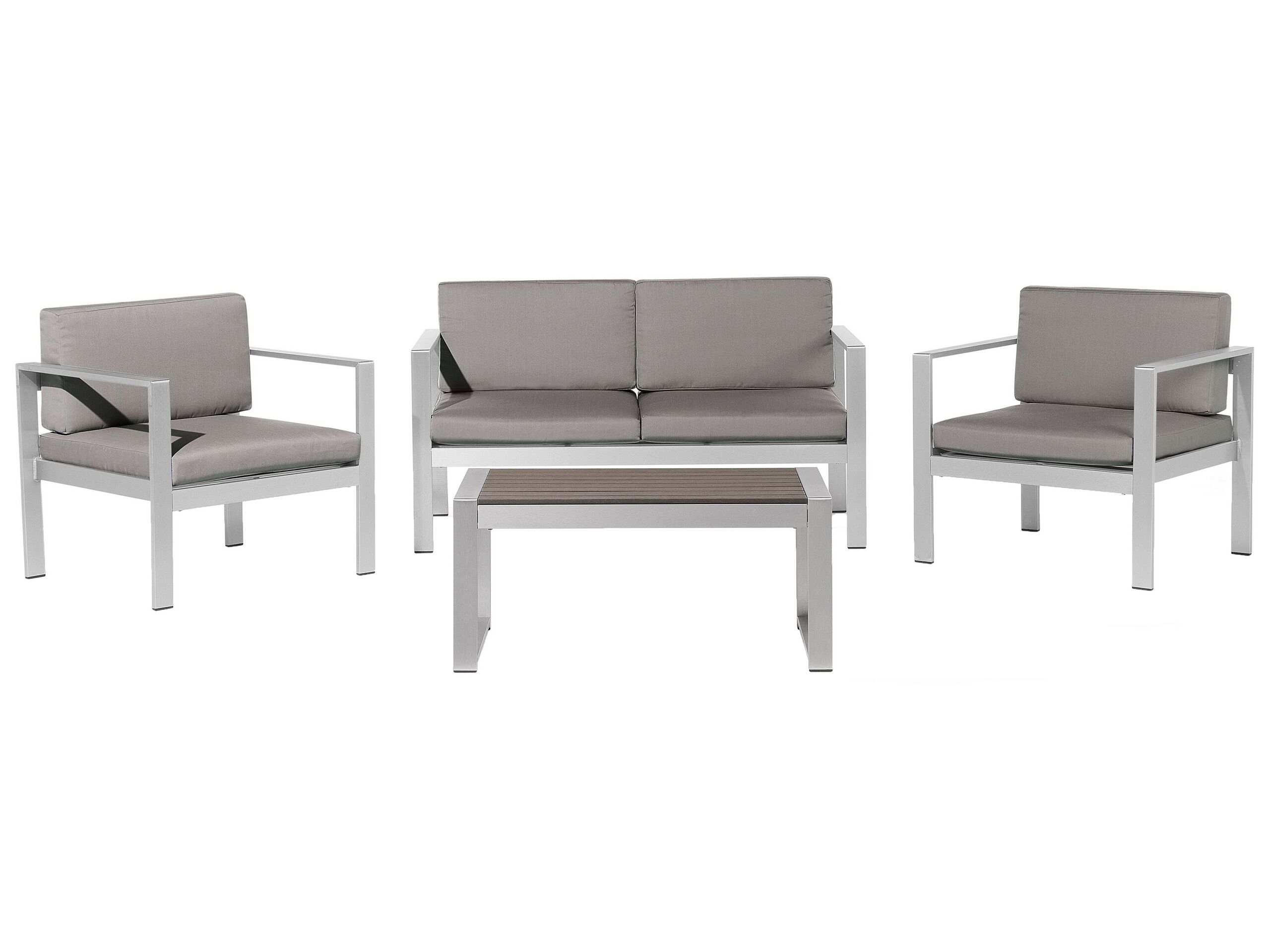 4 Seater Aluminium Garden Sofa Set Dark Grey SALERNO - Gemini Interiors