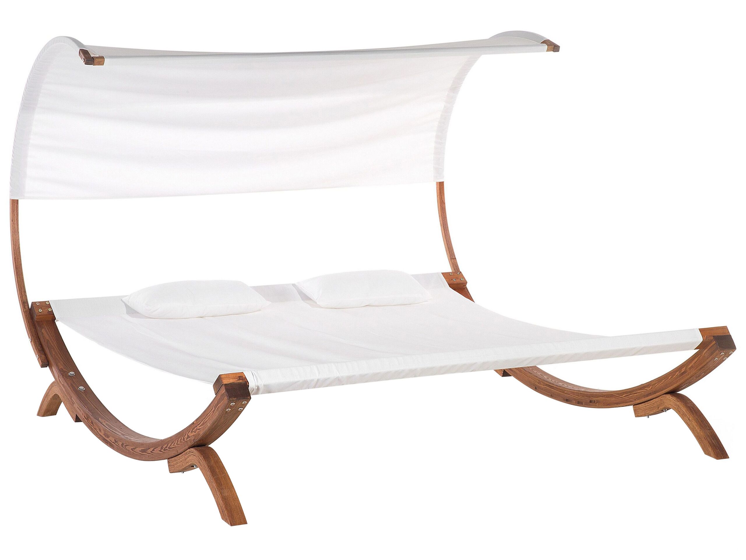 2-Person Garden Sun Lounger Off-White TERAMO - Gemini Interiors