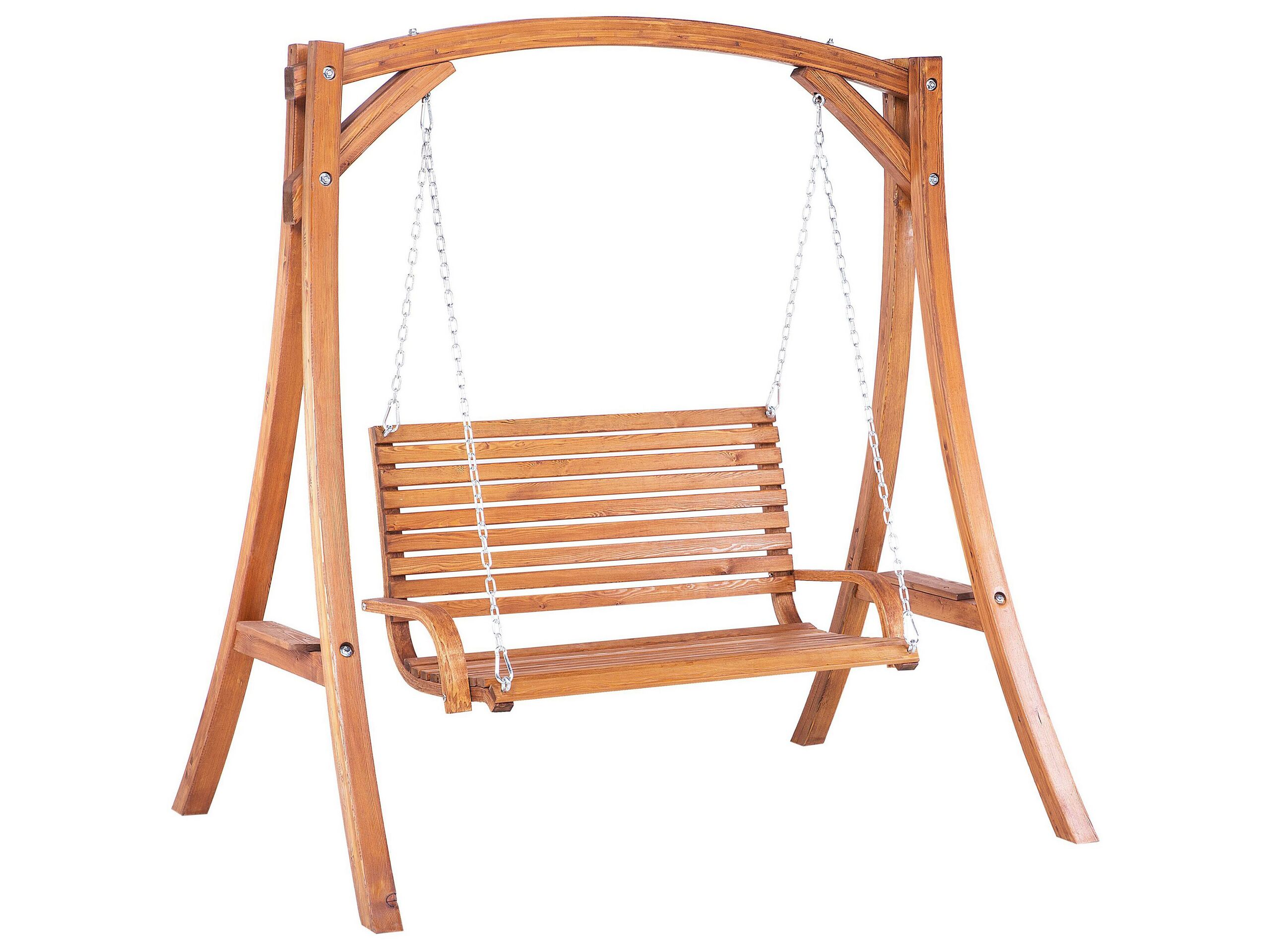 Wooden Garden Swing Brown NOVARA - Gemini Interiors