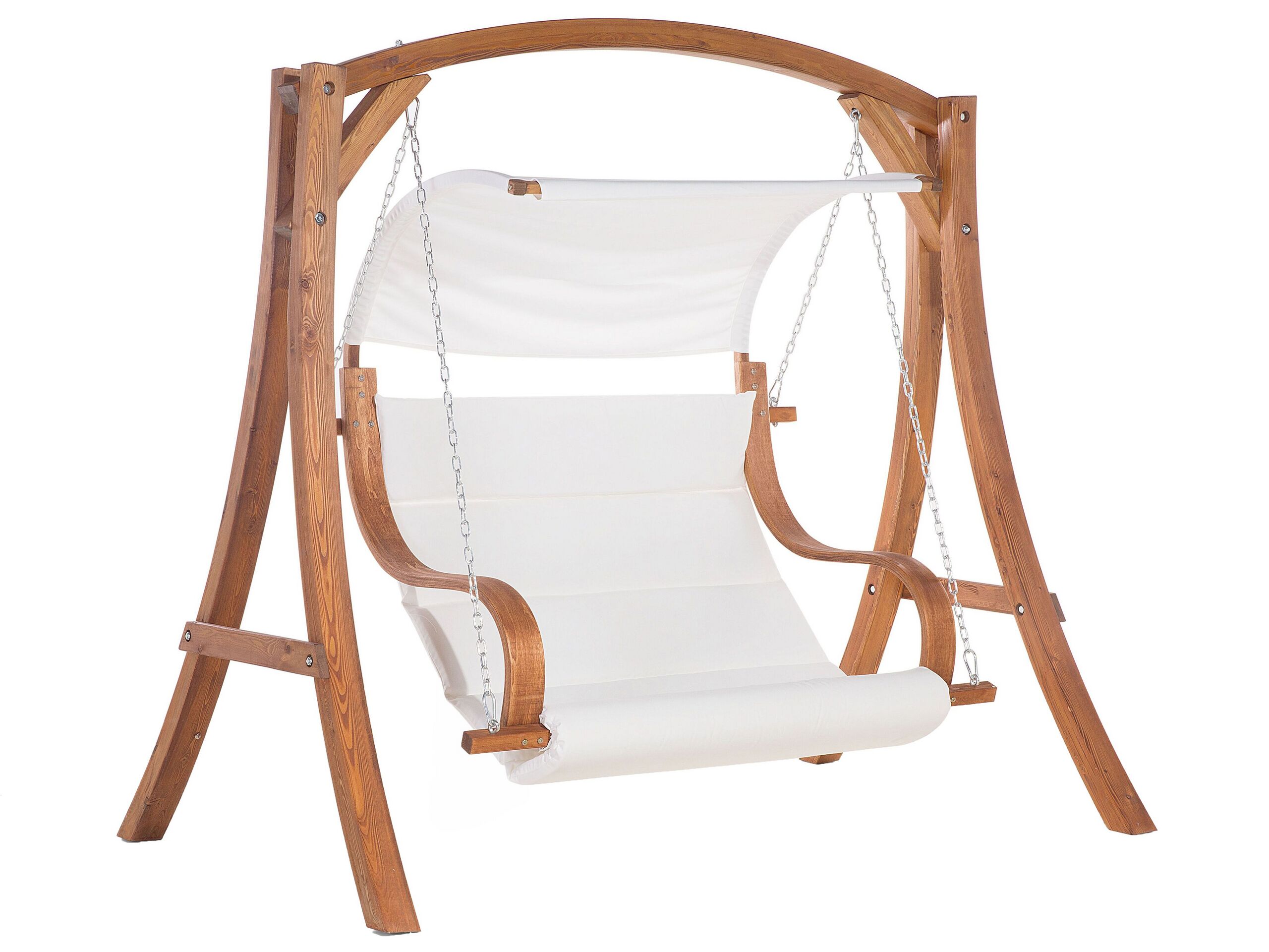 Wooden Garden Swing Light Wood and White APRILIA - Gemini Interiors