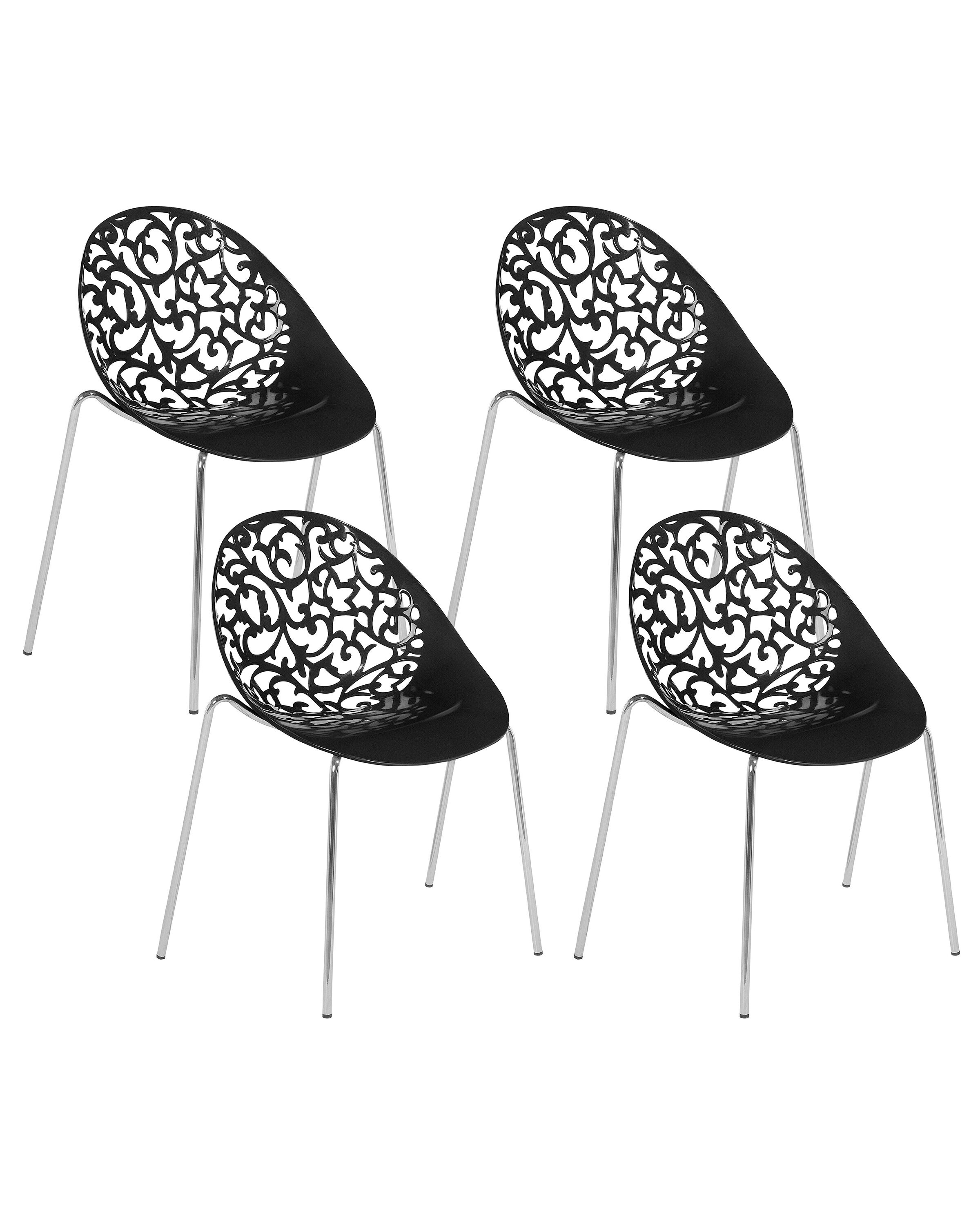 Set of 4 Dining Chairs Black MUMFORD - Gemini Interiors