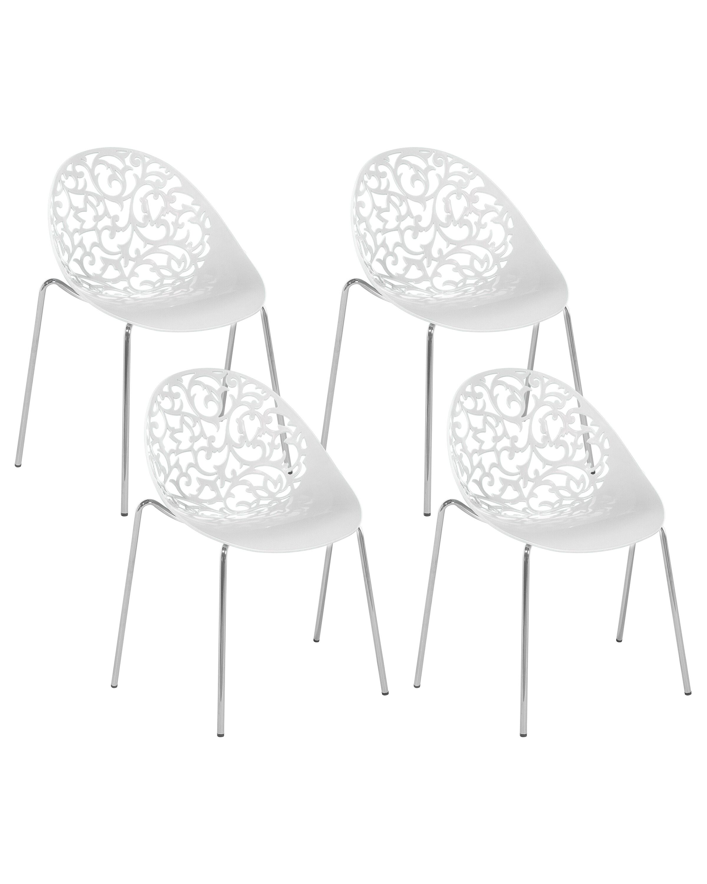 Set of 4 Dining Chairs White MUMFORD - Gemini Interiors