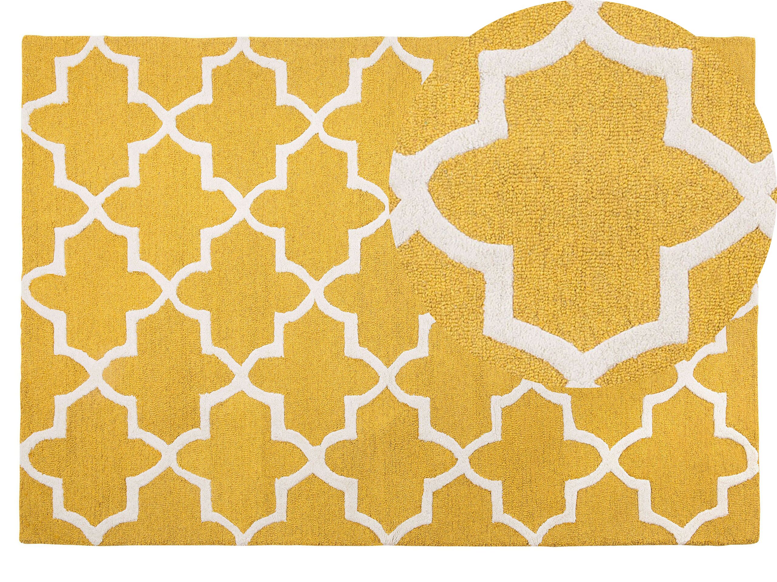 Wool Area Rug 140x200cm Yellow - Gemini Interiors