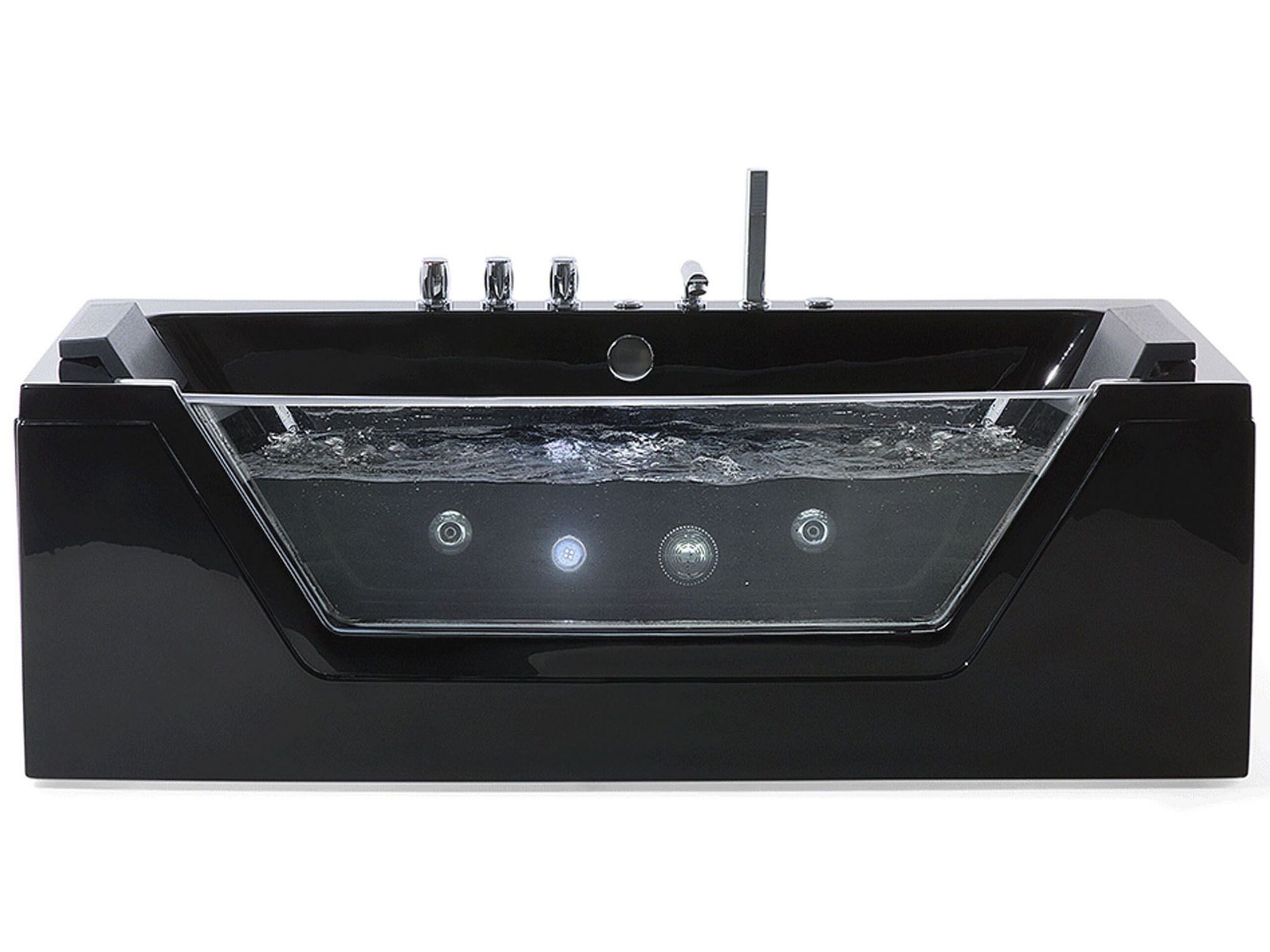 Whirlpool Bath with LED 1740 mm Black SAMANA - Gemini Interiors