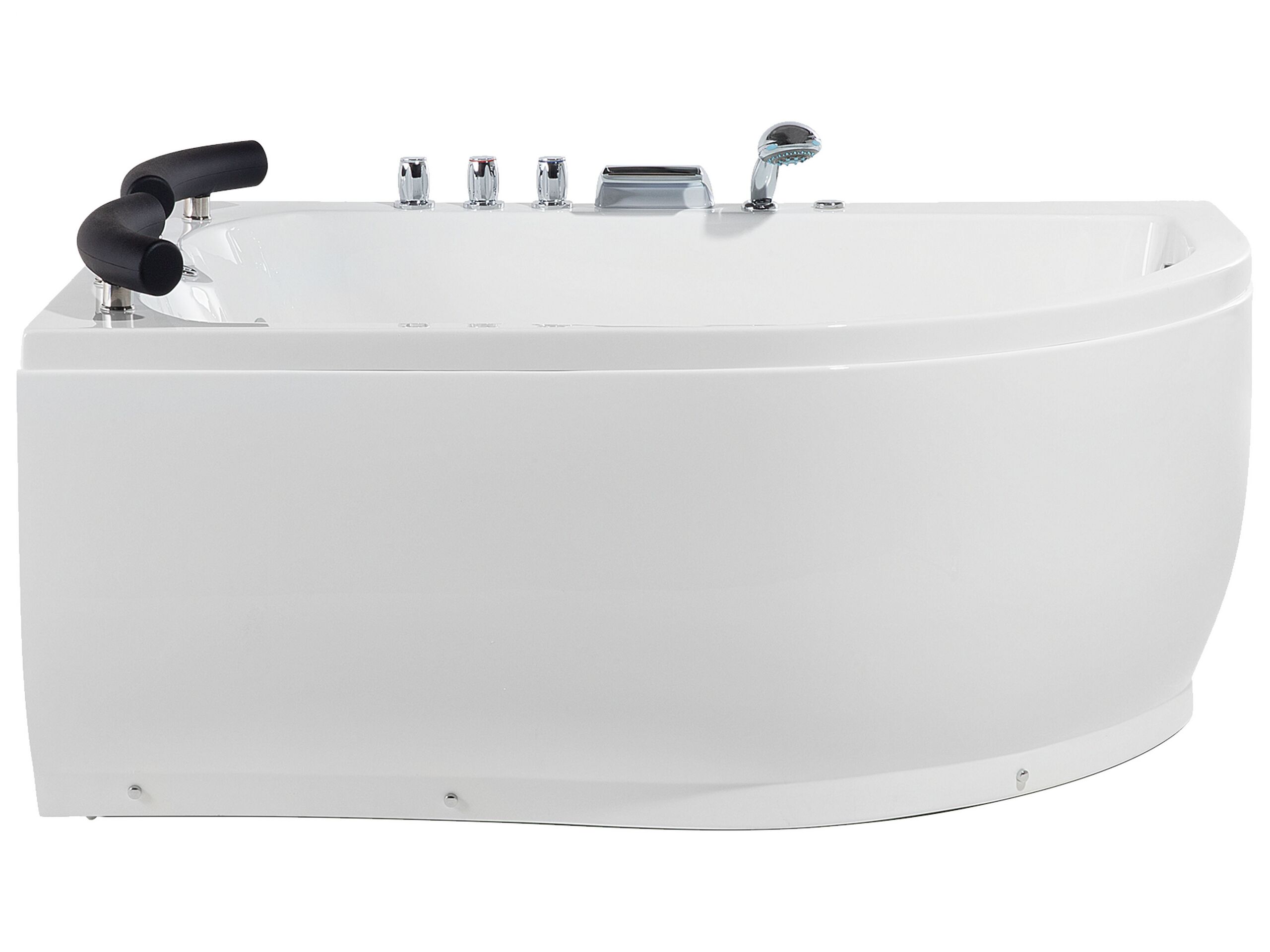 Right Hand Whirlpool Corner Bath with LED 1600 x 1130 mm White PARADISO - Gemini Interiors