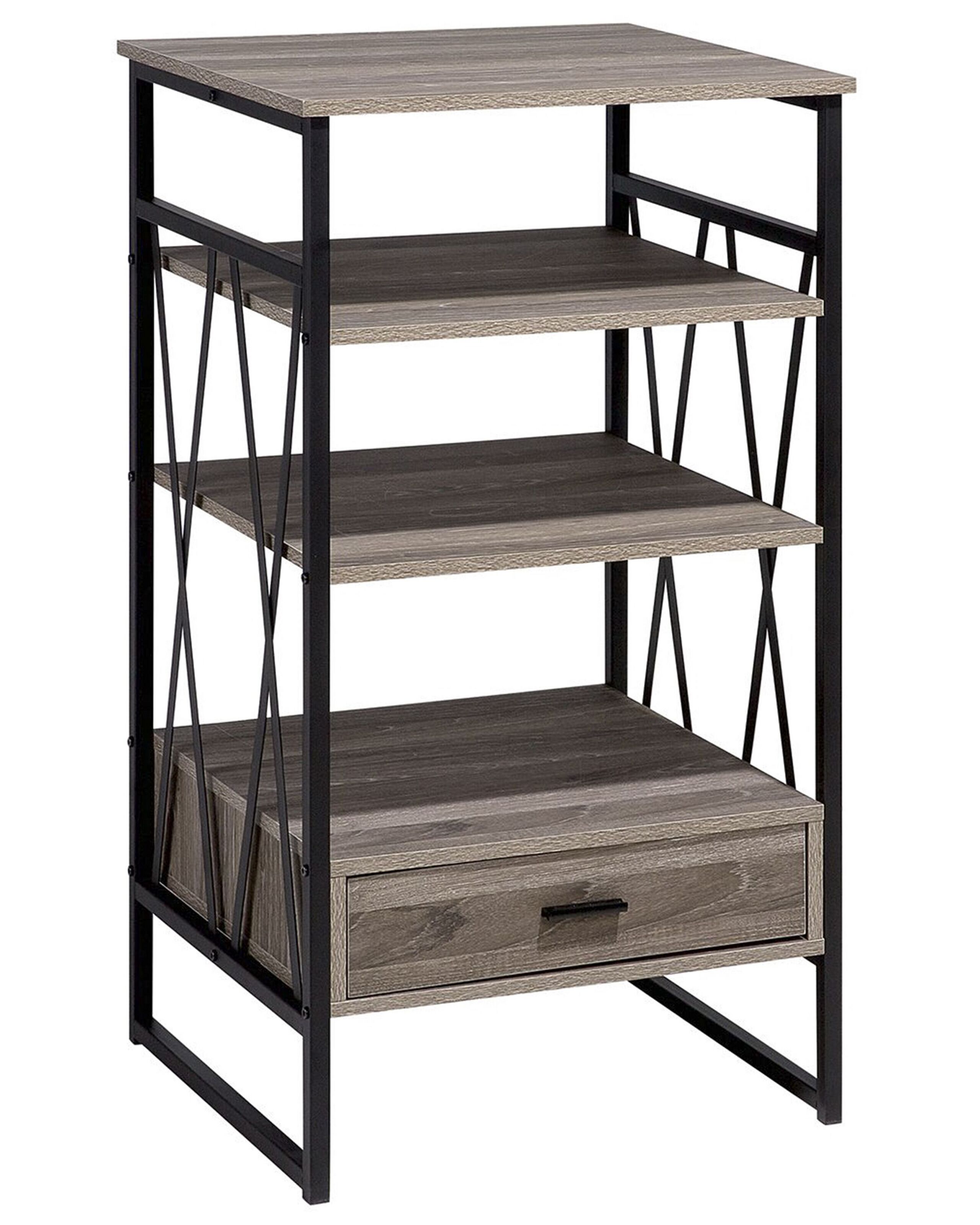 3 Tier Bookshelf Taupe KEENE - Gemini Interiors