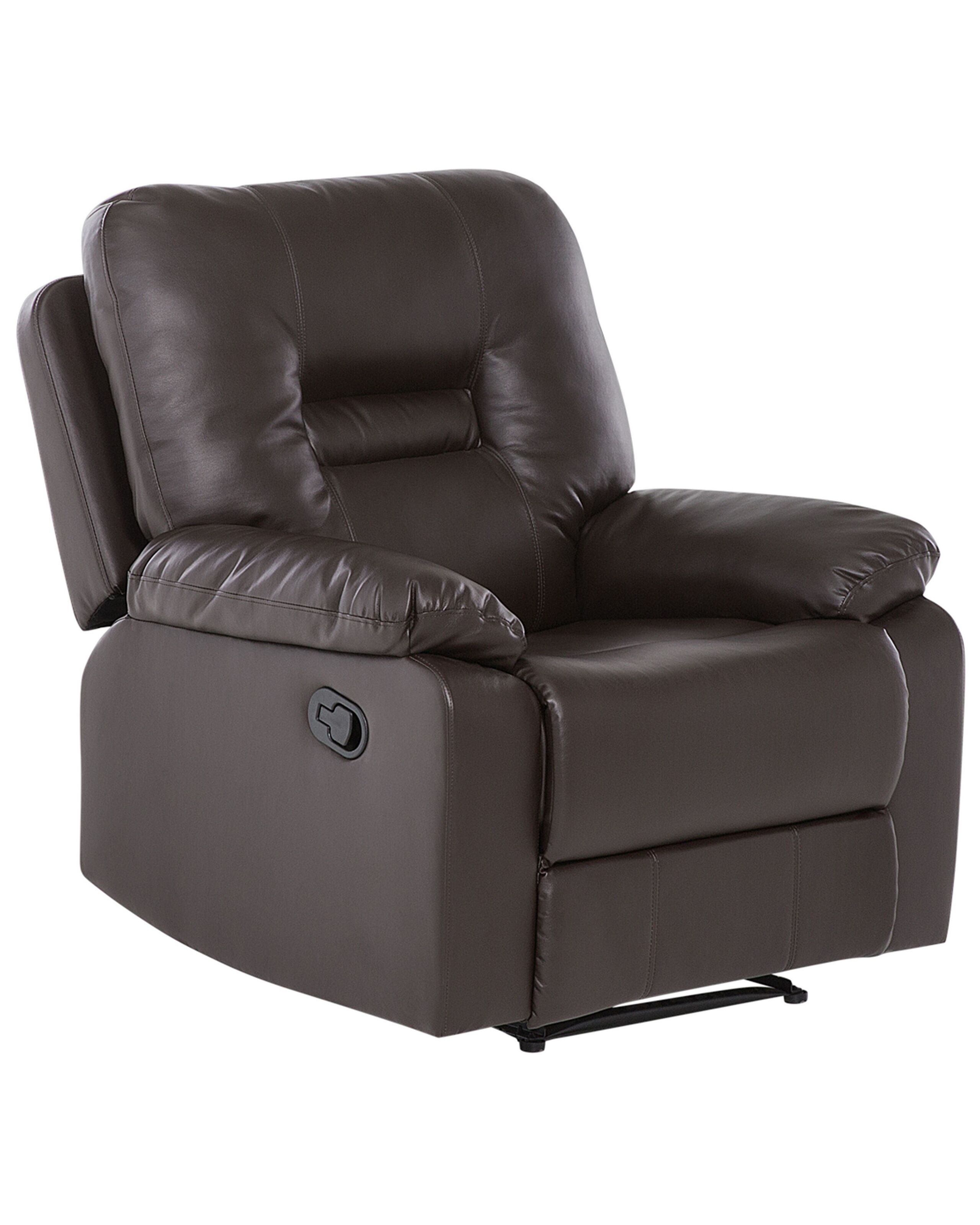 Faux Leather Manual Recliner Chair Brown BERGEN - Gemini Interiors