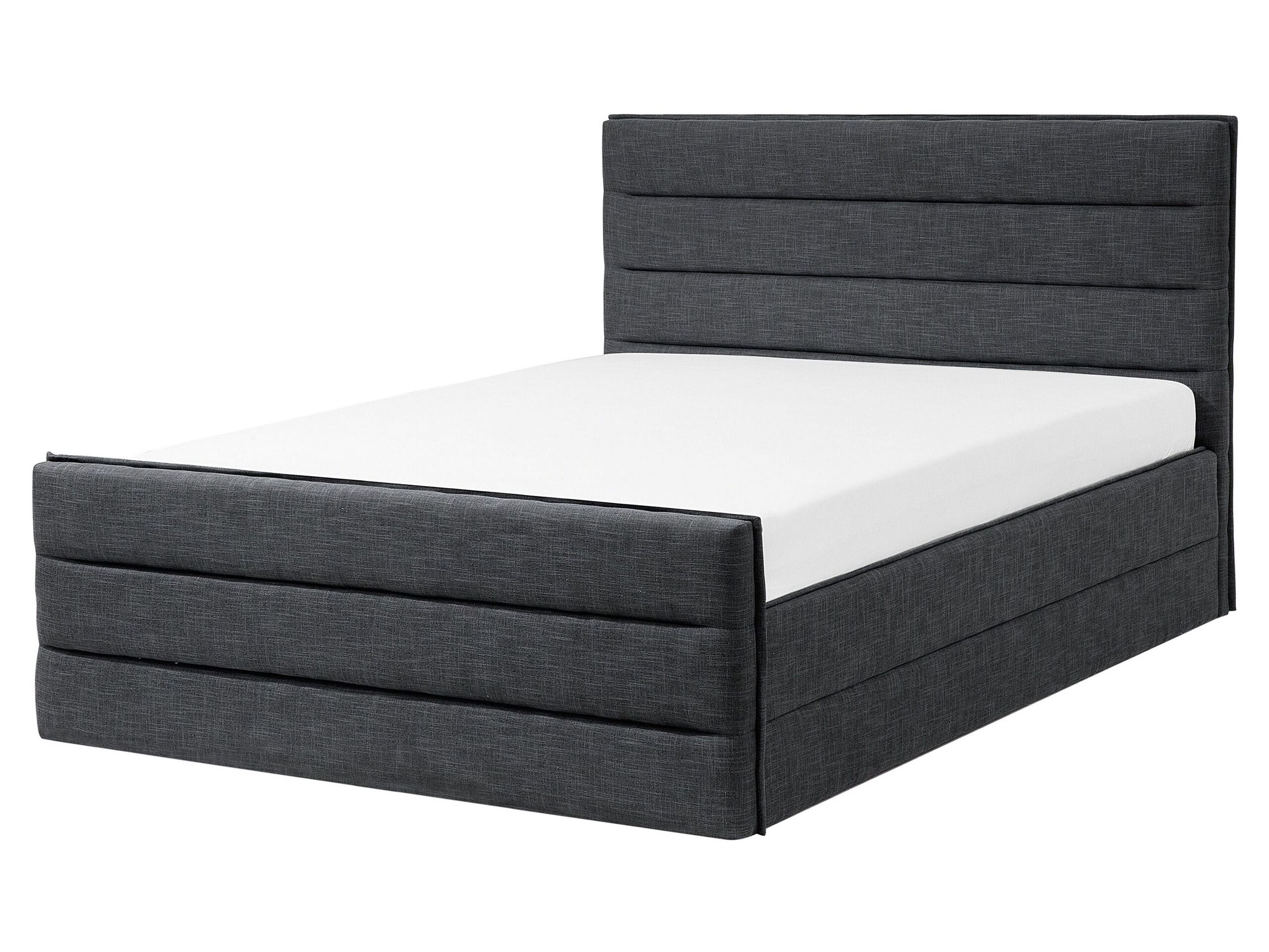 Fabric EU King Size Bed Grey VALBONNE - Gemini Interiors