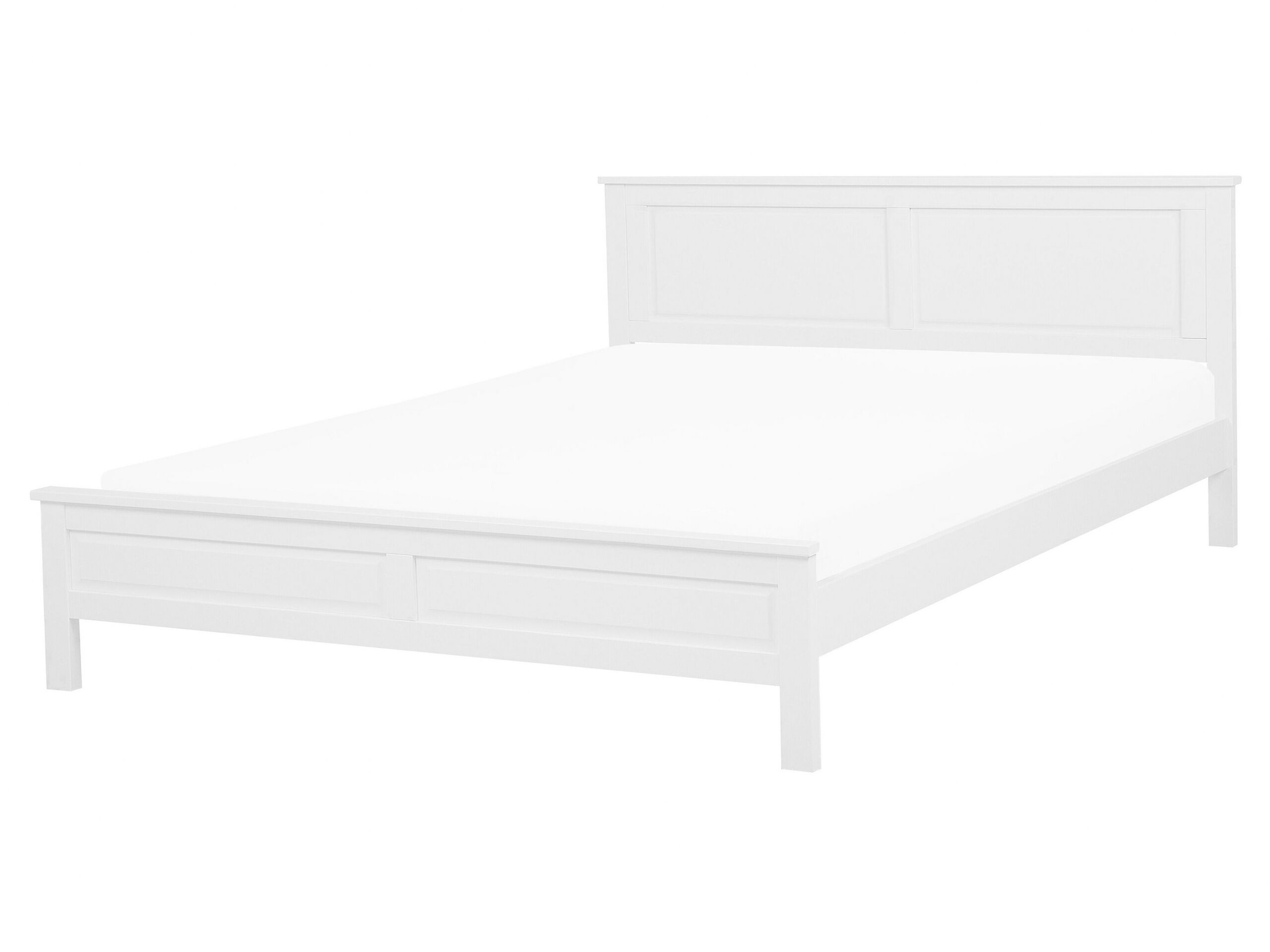Wooden EU King Size Bed White OLIVET - Gemini Interiors