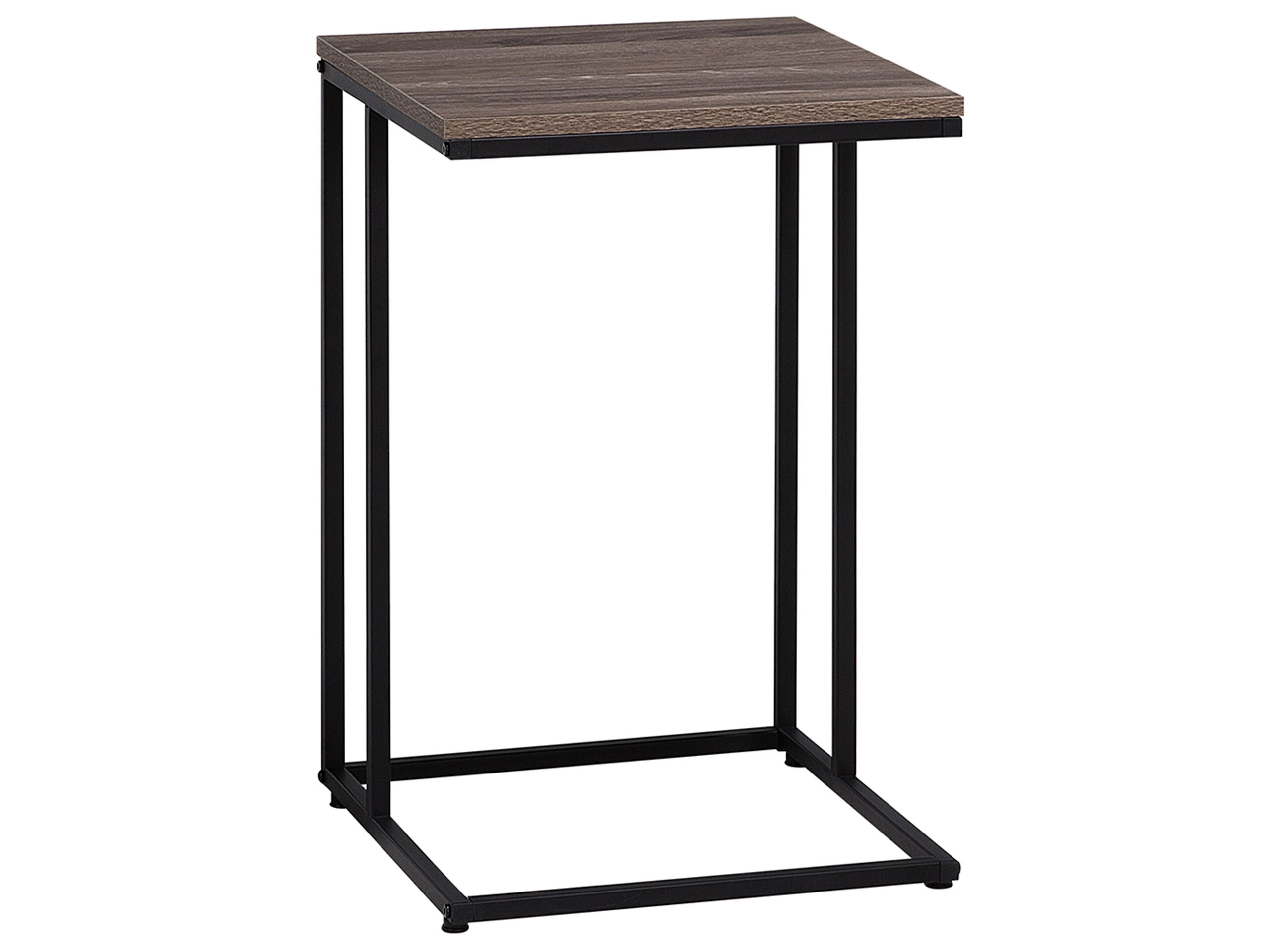 U-Shaped Side Table Taupe Wood with Black TROY - Gemini Interiors