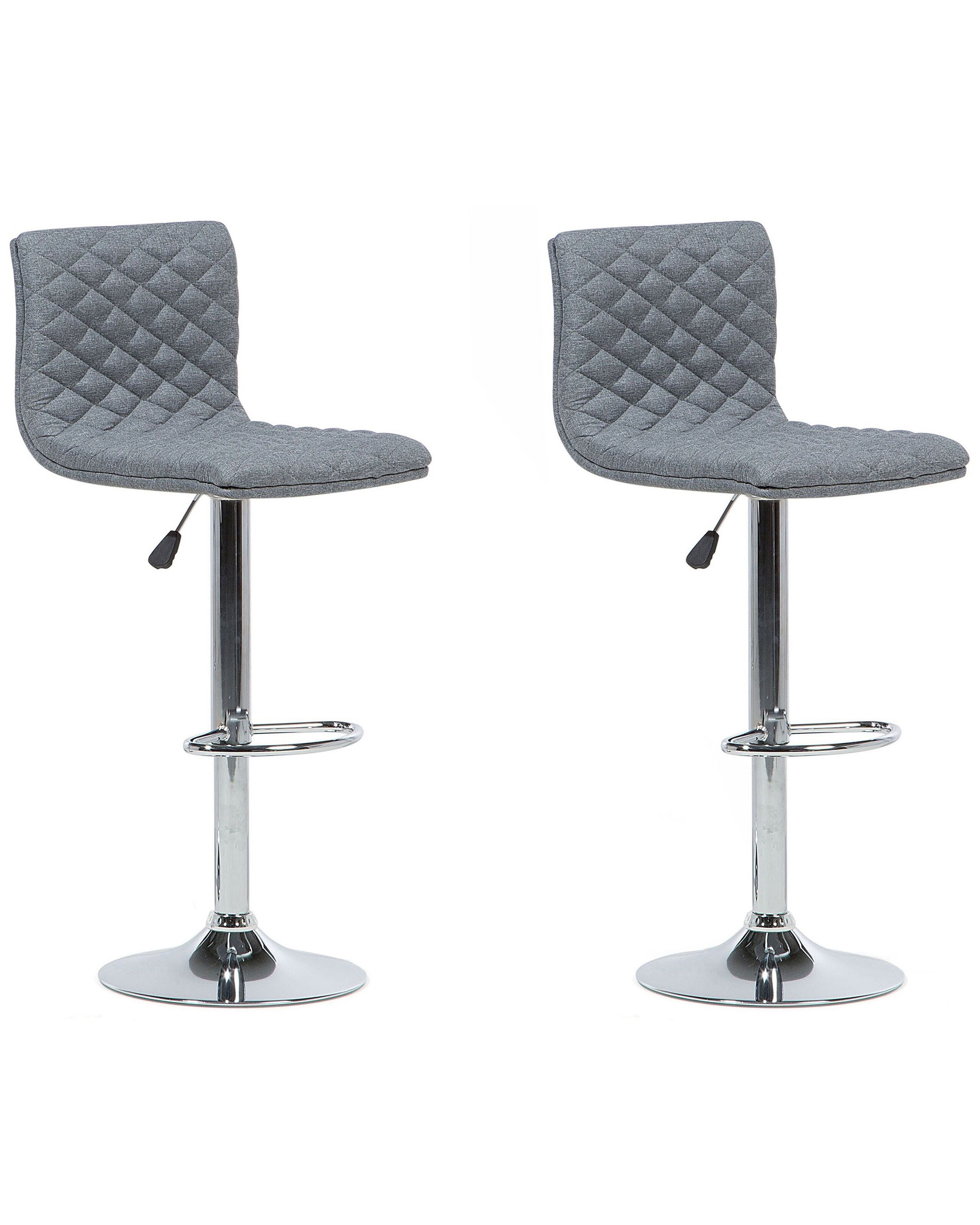 Set of 2 Adjustable Bar Stools Grey ORLANDO - Gemini Interiors