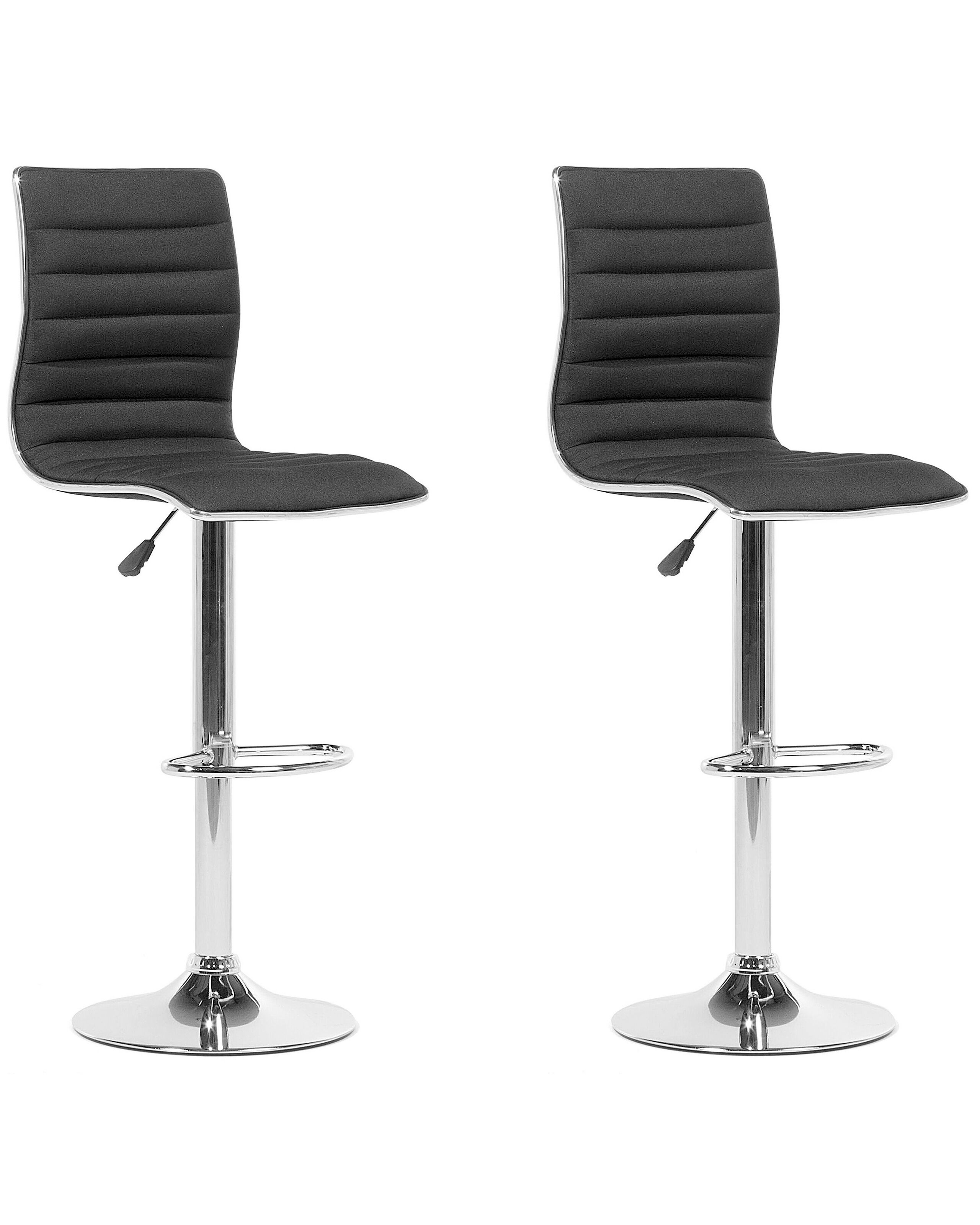 Set of 2 Bar Stools Black LUCERNE - Gemini Interiors
