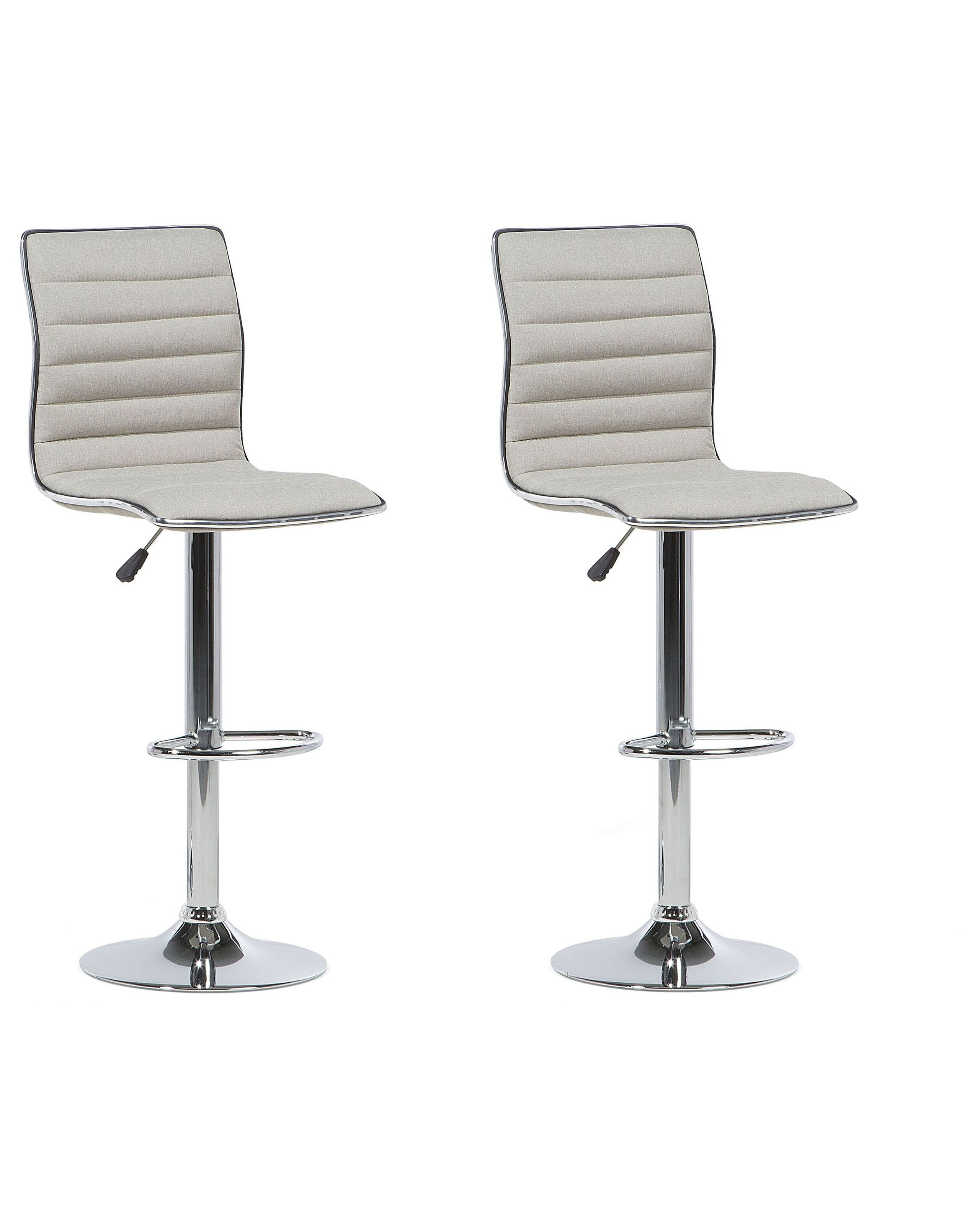 Set of 2 Bar Stools Beige LUCERNE - Gemini Interiors