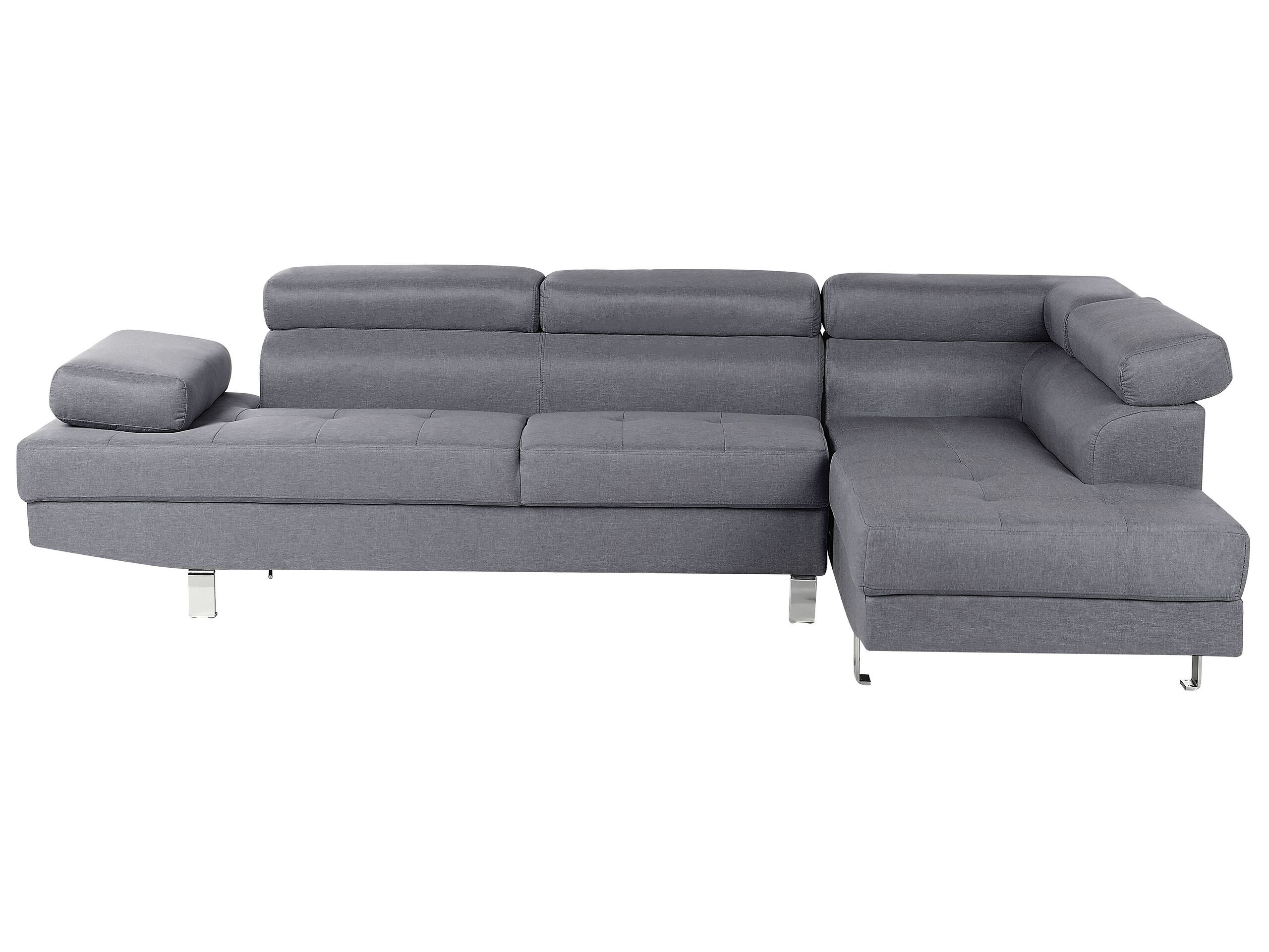 Left Hand Corner Fabric Sofa Grey NORREA - Gemini Interiors