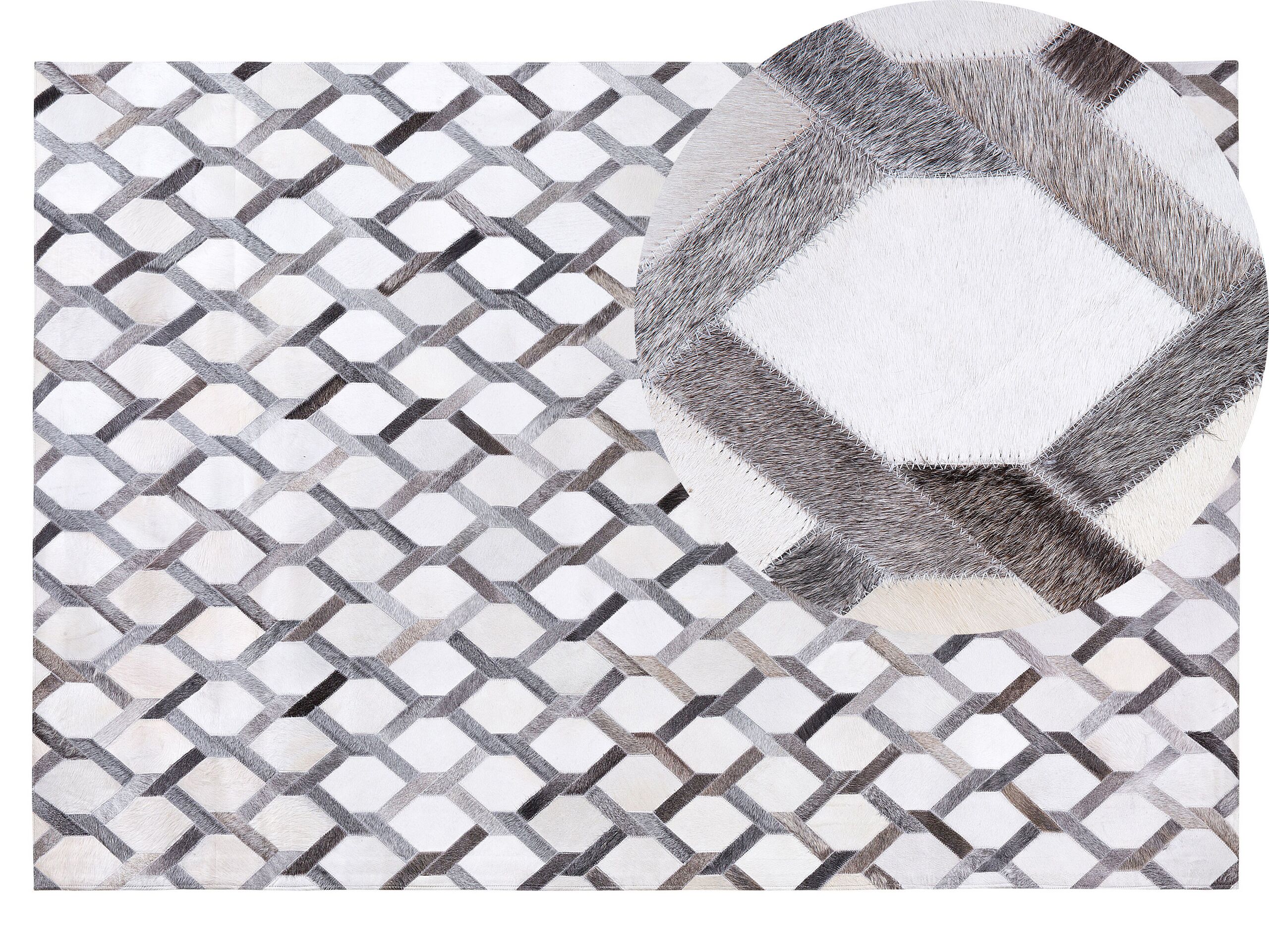 Cowhide Area Rug 140x200cm Grey - Gemini Interiors