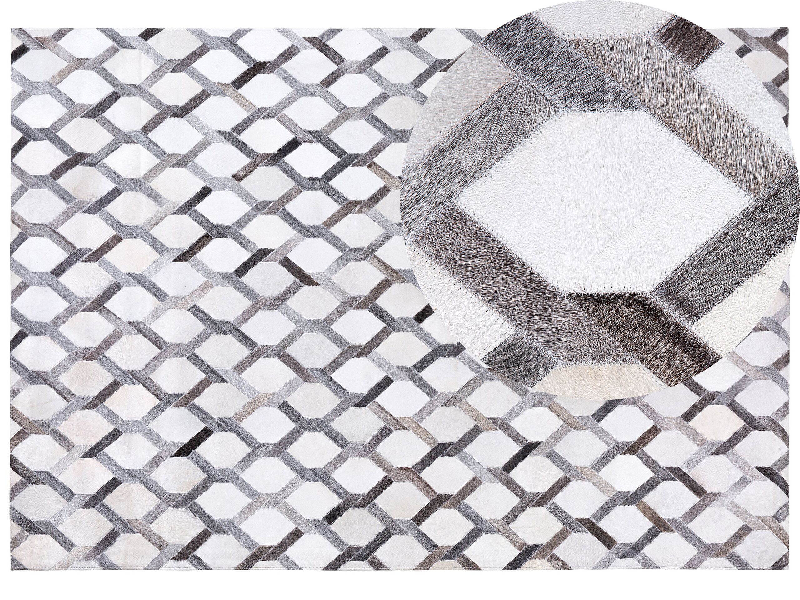 Cowhide Area Rug 160x230cm Grey - Gemini Interiors